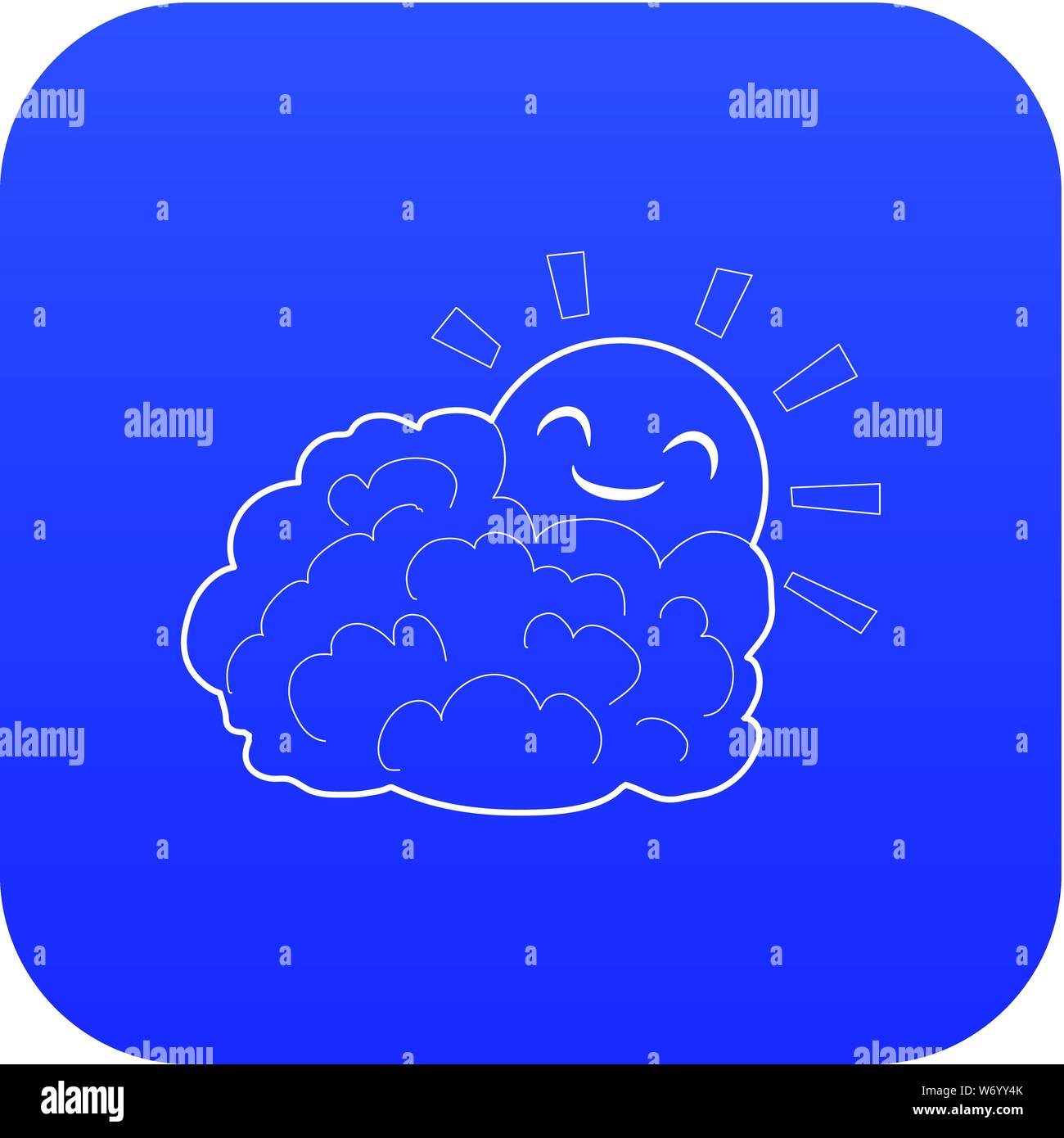 Sun and cloud icon blue vector Stock Vector Image & Art - Alamy