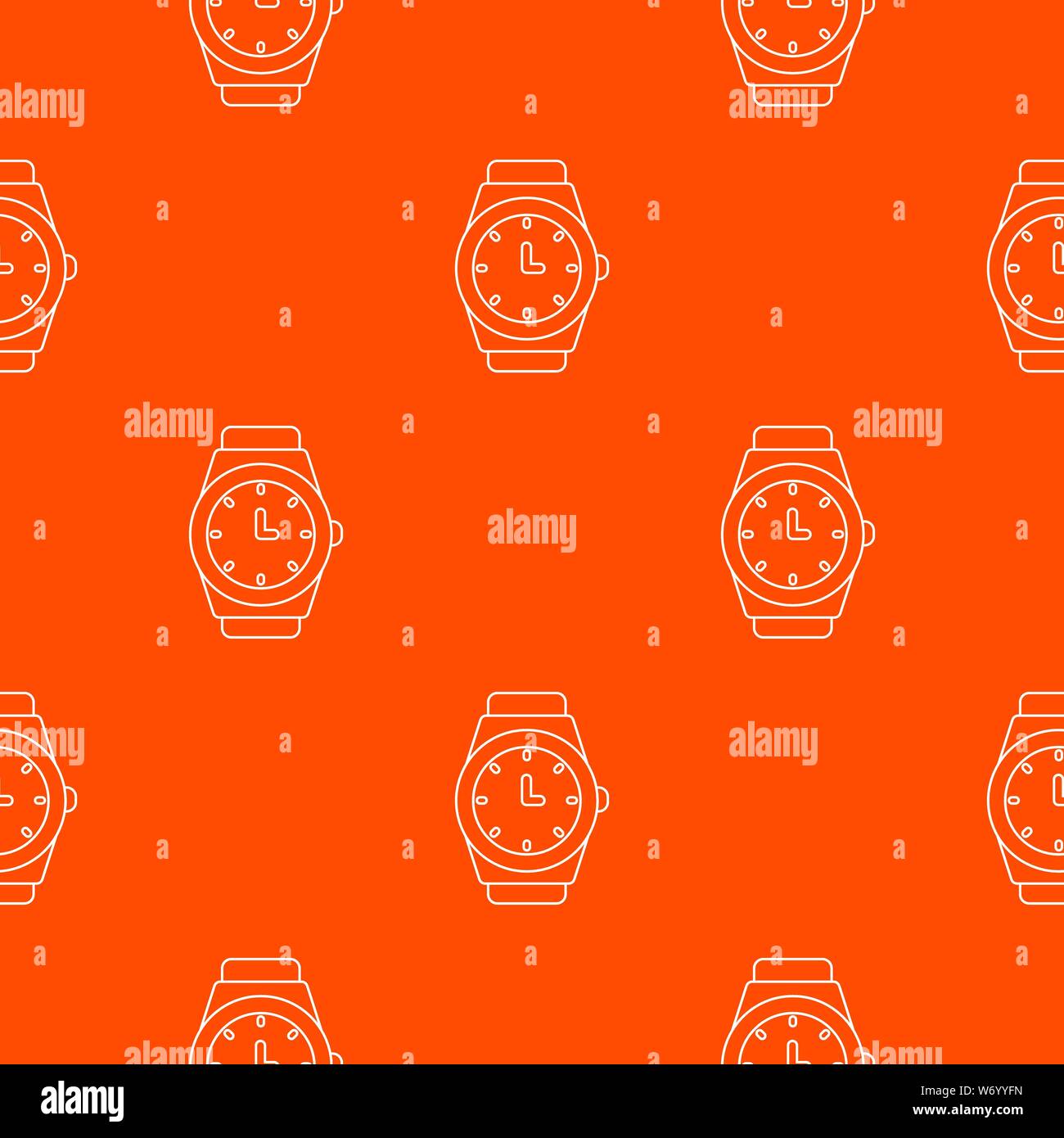 Wristwatch pattern vector orange Stock Vector