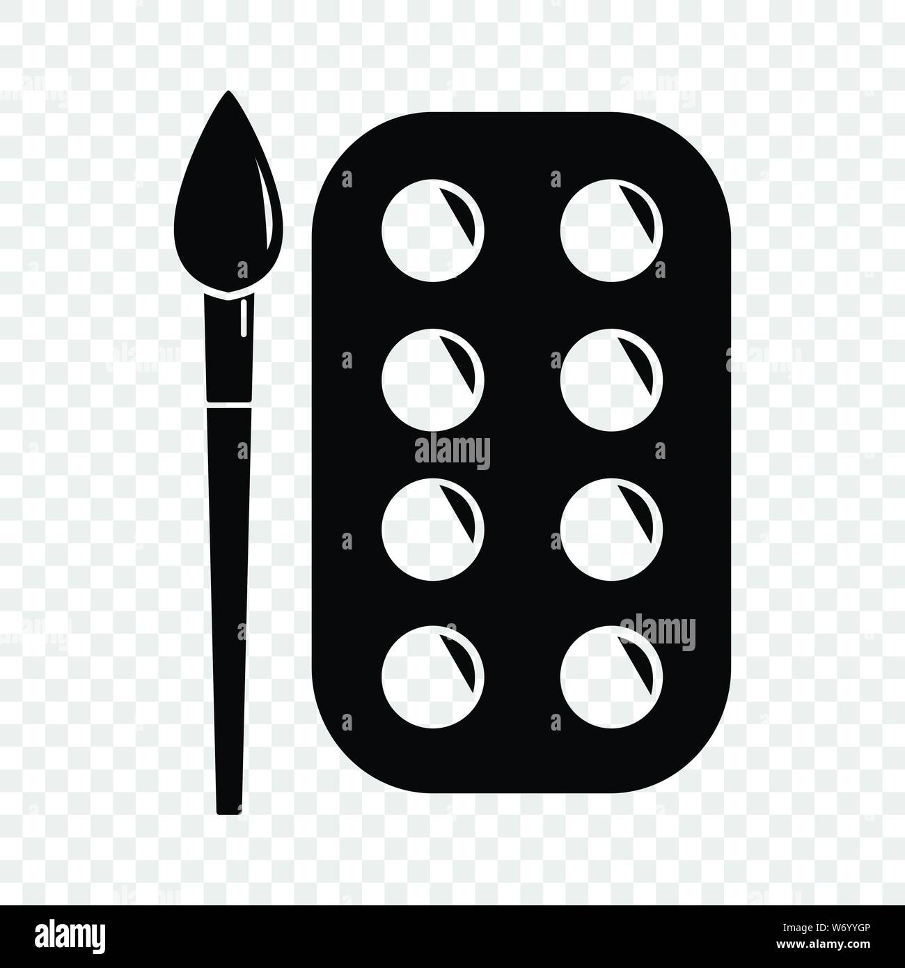 Paint brush palette icon, simple black style Stock Vector Image & Art ...