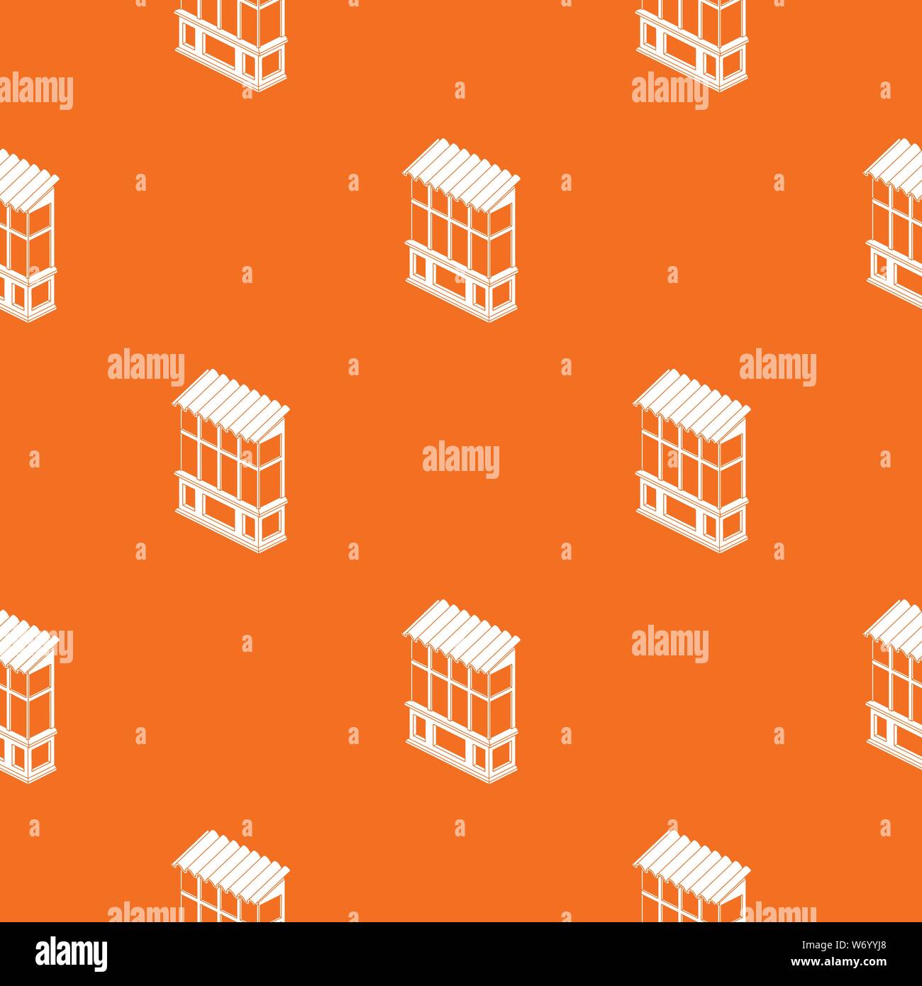 Soviet balcony pattern vector orange Stock Vector