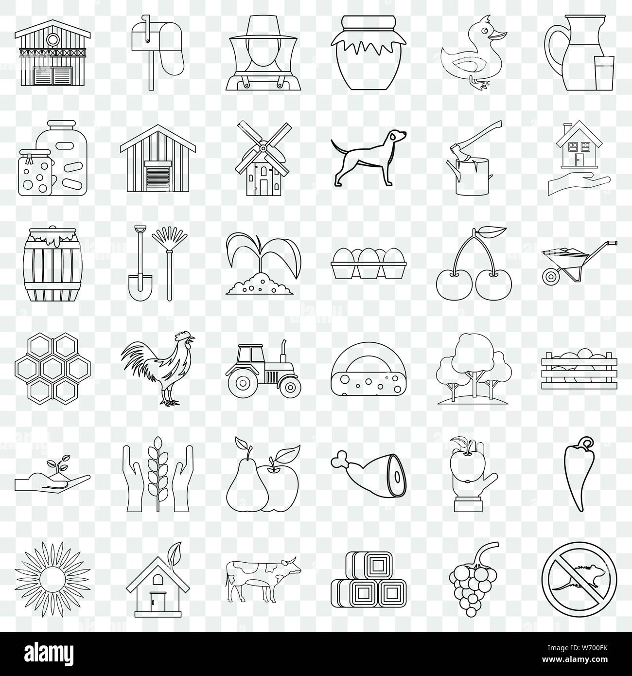 Farm Icons Set Outline Style Stock Vector Image And Art Alamy