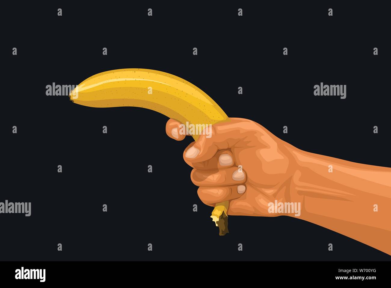 hand holding banana as a gun Stock Vector Image & Art Alamy