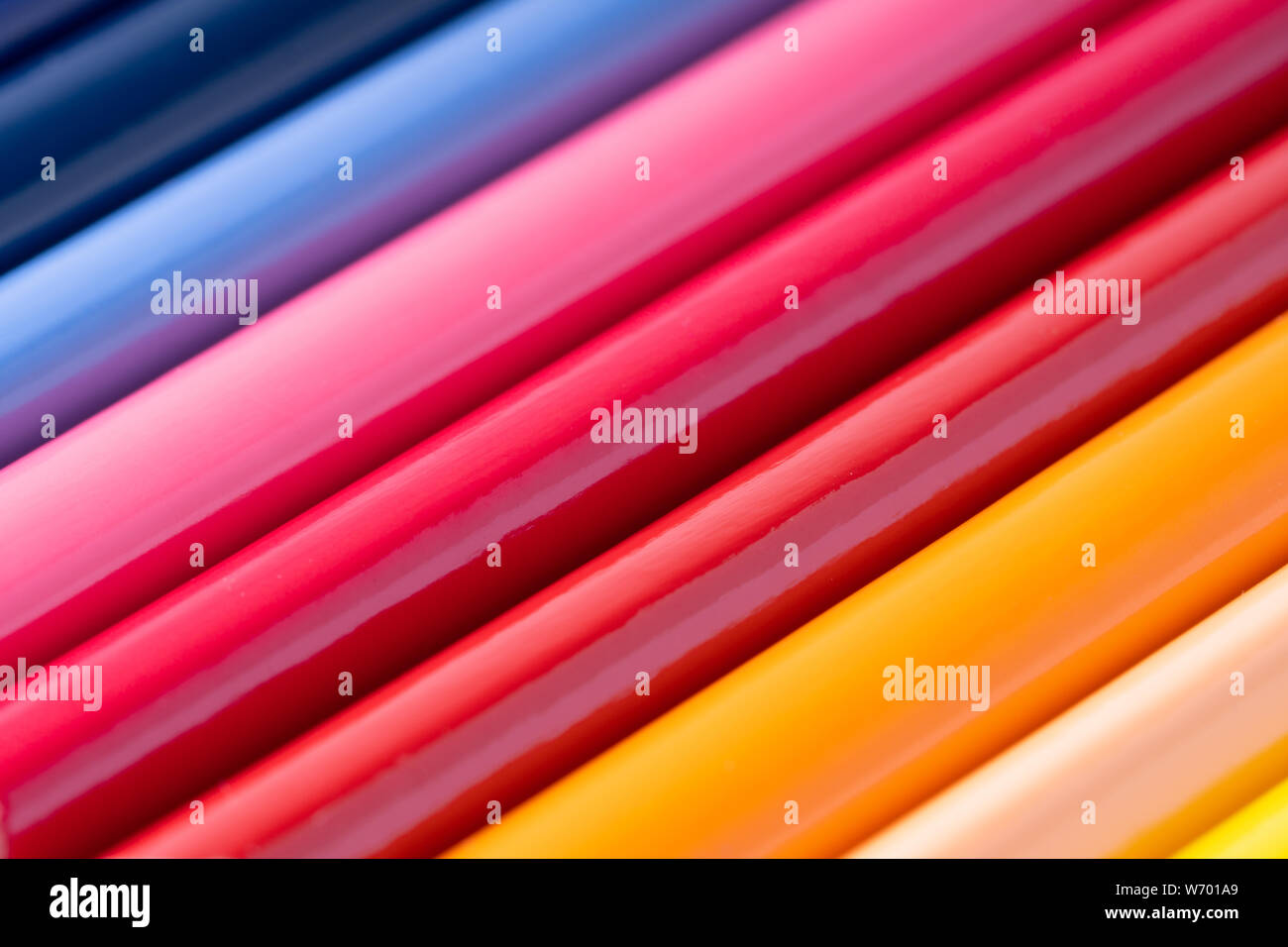 close up of colour pencils on white background Stock Photo