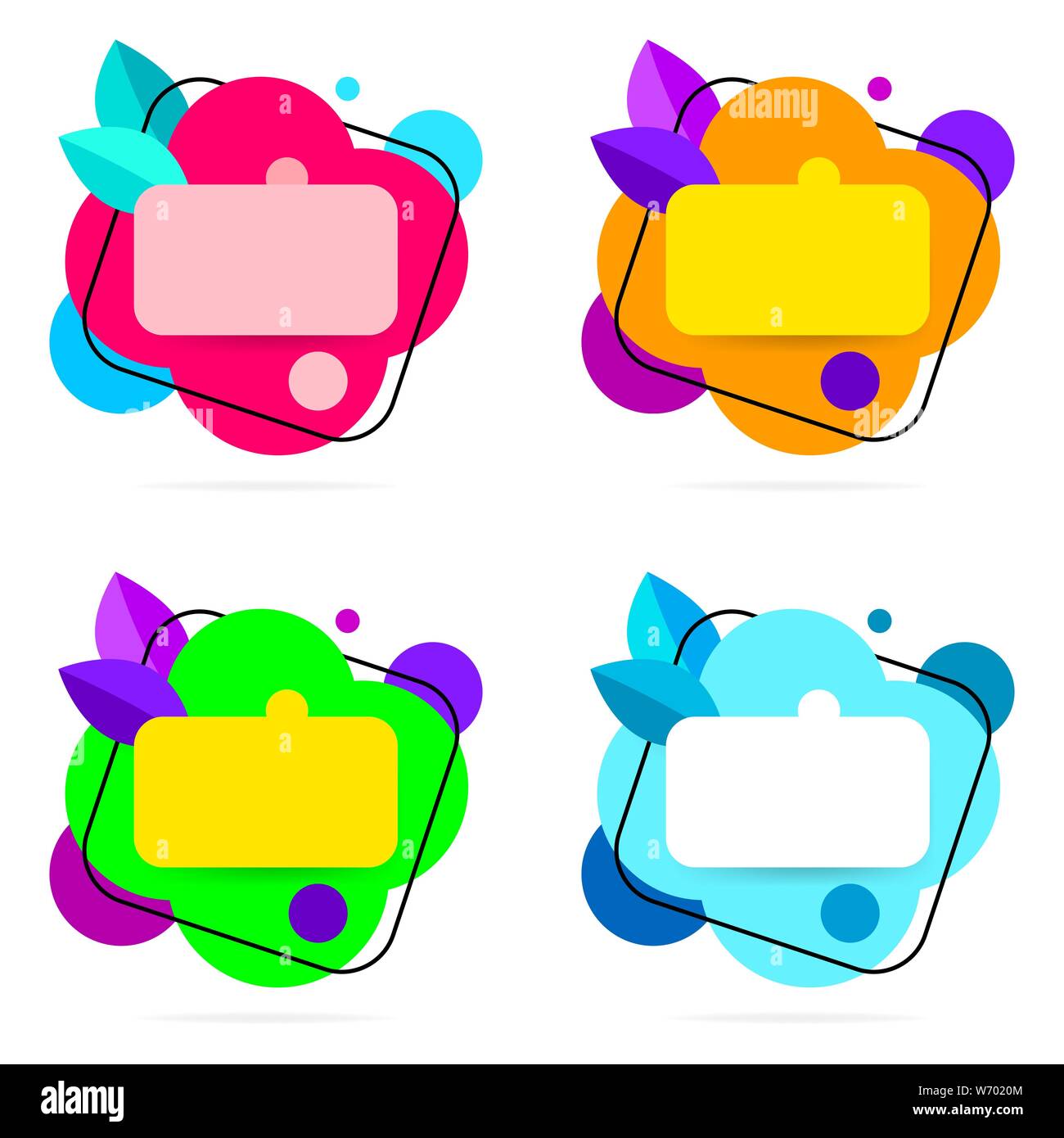 Post Note Stickers Isolated On White Background. Vector Colored Adhesive Tape With Shadow Pattern. Stock Vector