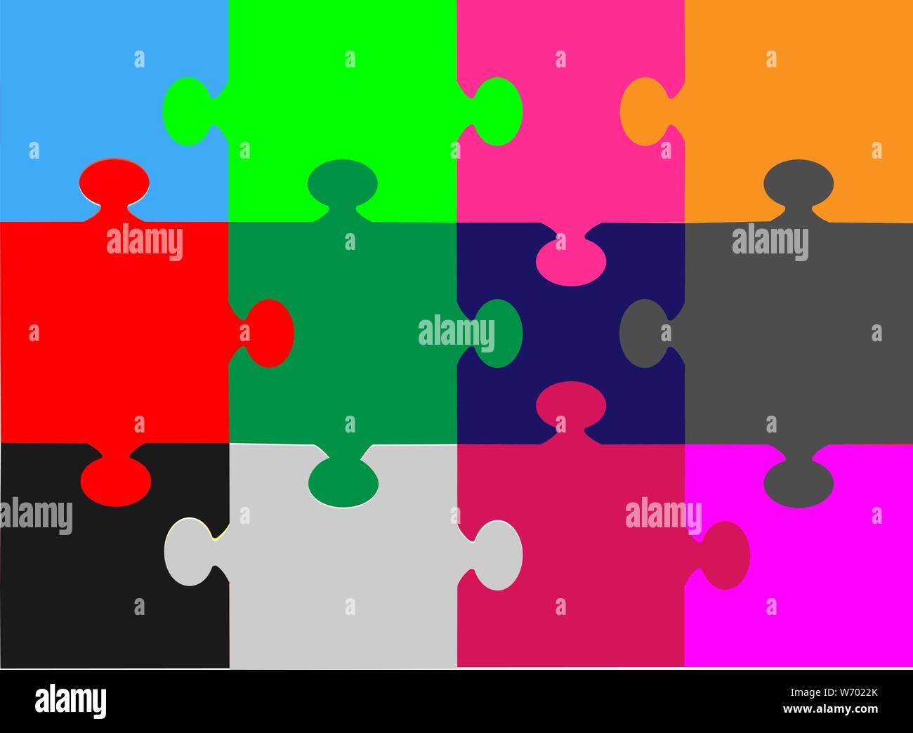 Background with multicolor puzzle Vector illustration eps 10 Stock Vector