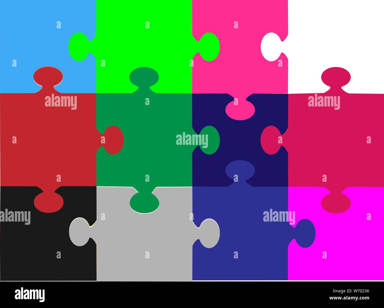 Background with multicolor puzzle Vector illustration eps 10 Stock Vector