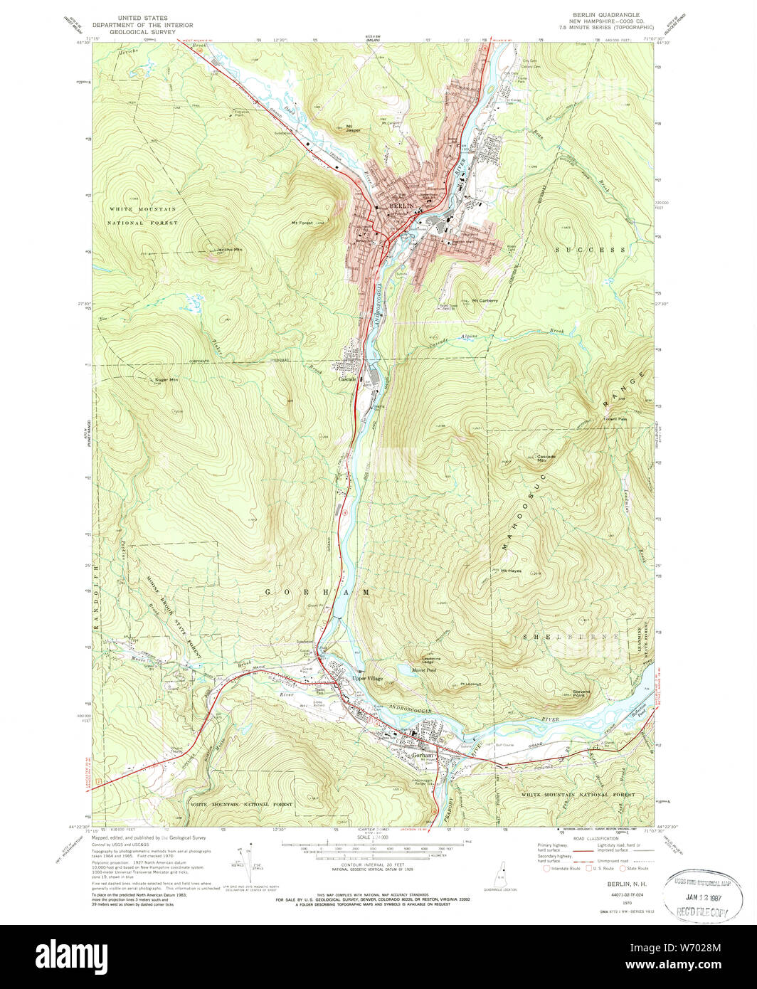 Map of berlin new hampshire Cut Out Stock Images & Pictures Alamy