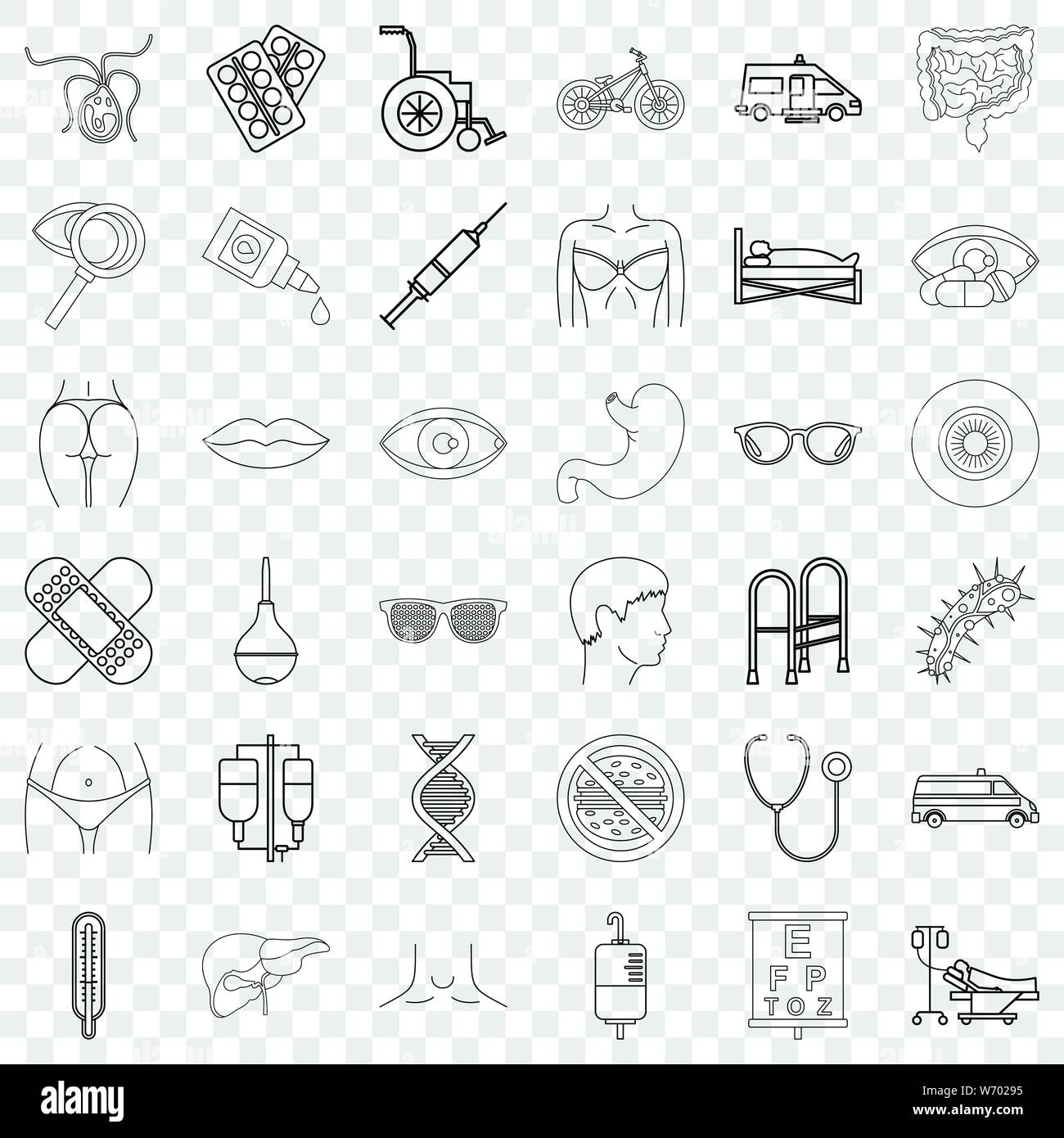 Bacteria icons set, outline style Stock Vector Image & Art - Alamy