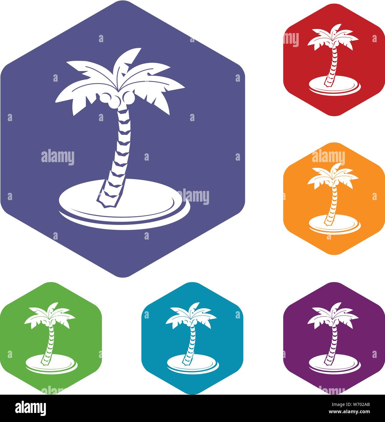 Palm tree with coconuts icon, simple style Stock Vector Image & Art - Alamy