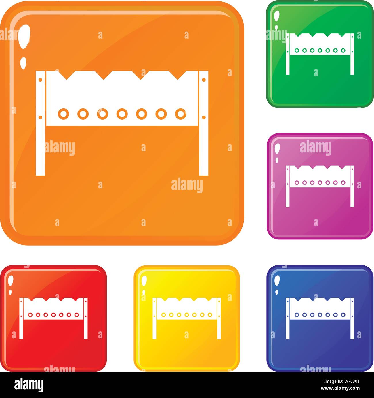 Brazier icons set vector color Stock Vector