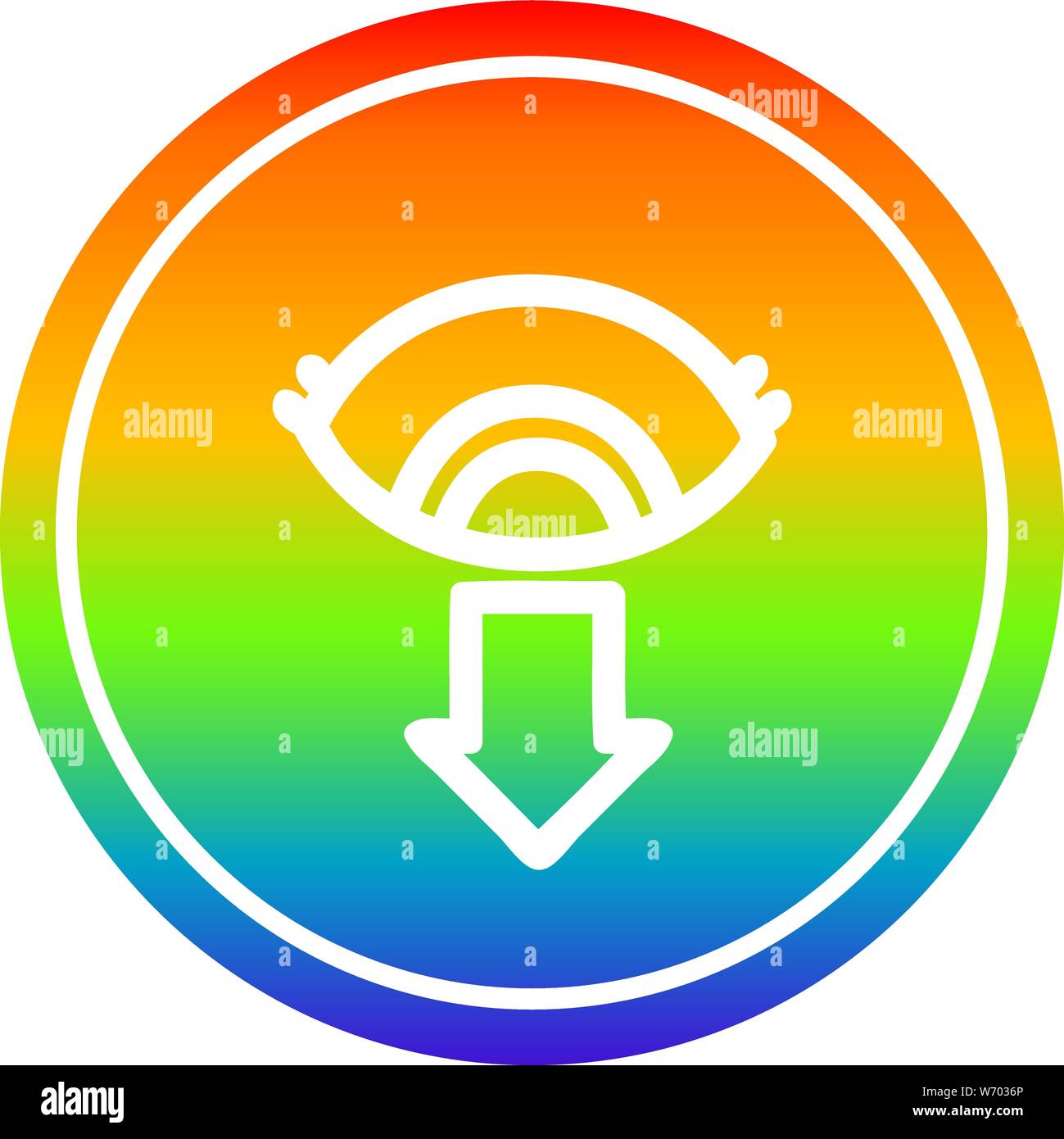 staring eye circular icon with rainbow gradient finish Stock Vector ...