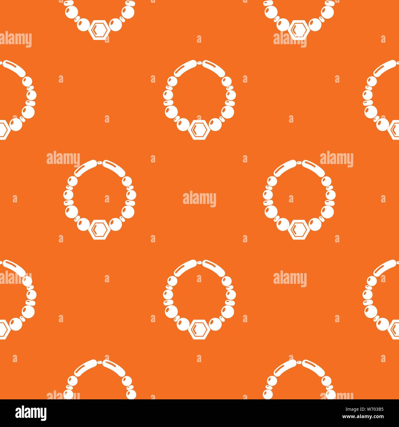 Pearl necklace pattern vector orange Stock Vector