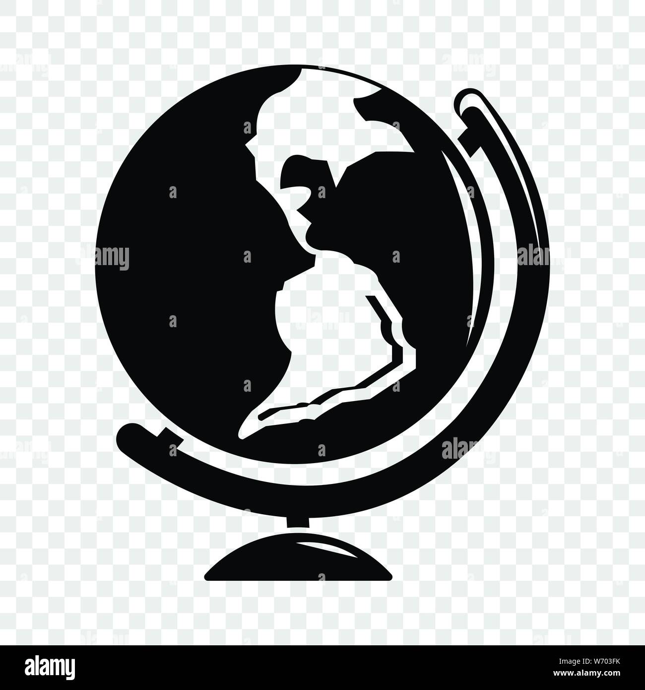 Globe icon, simple black style Stock Vector