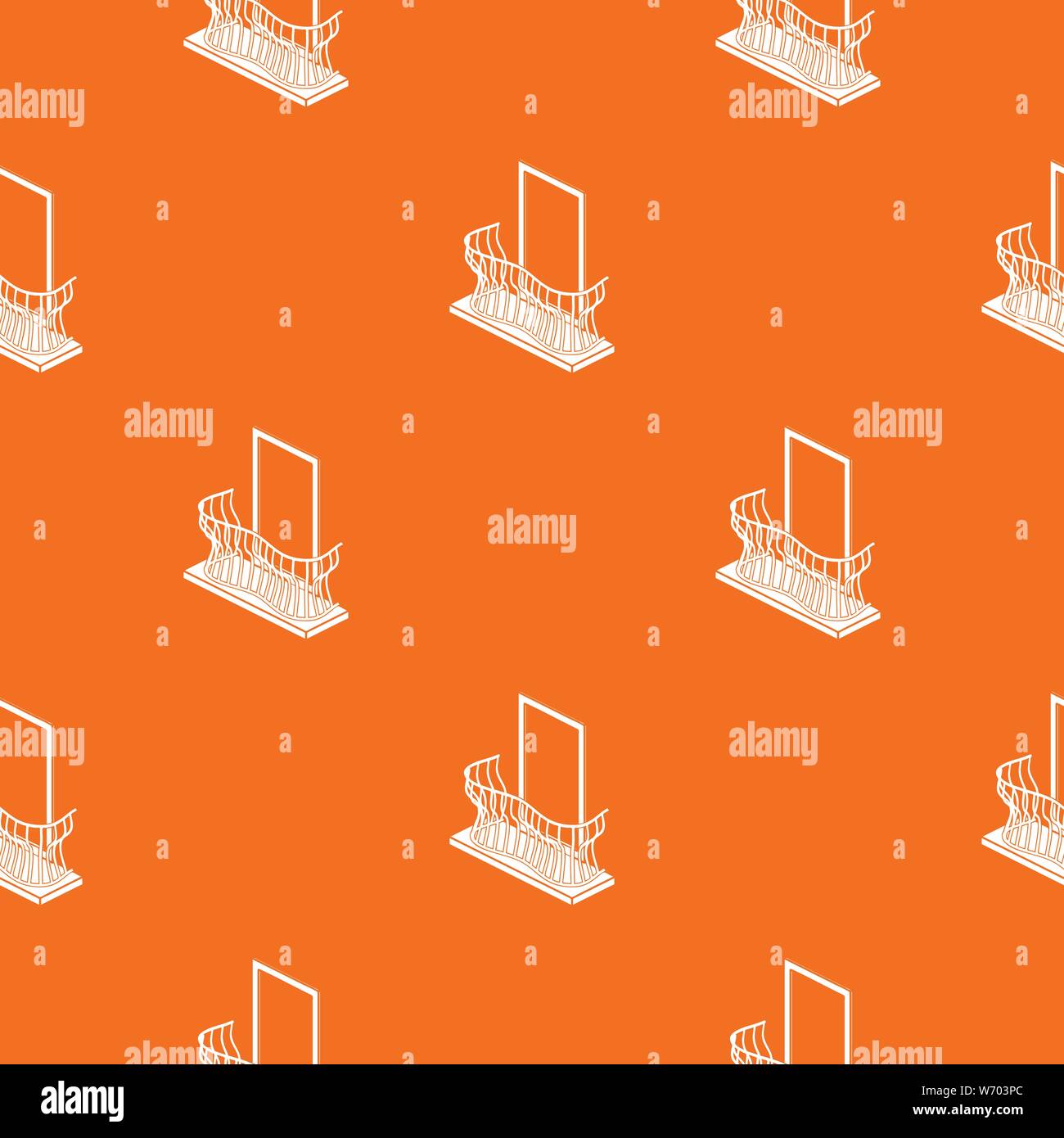 Stylish balcony pattern vector orange Stock Vector