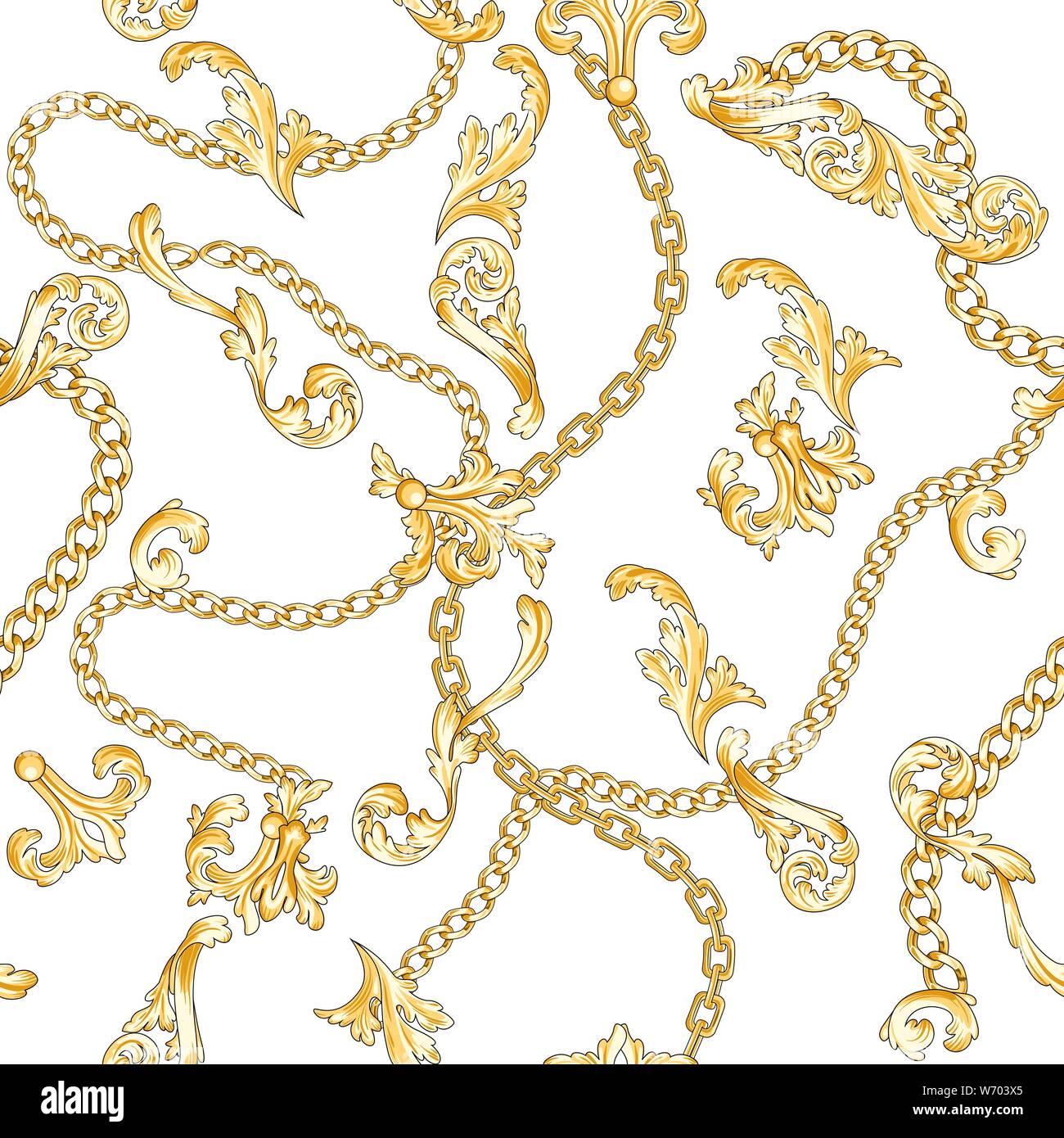 flourishes and chains mix Stock Vector