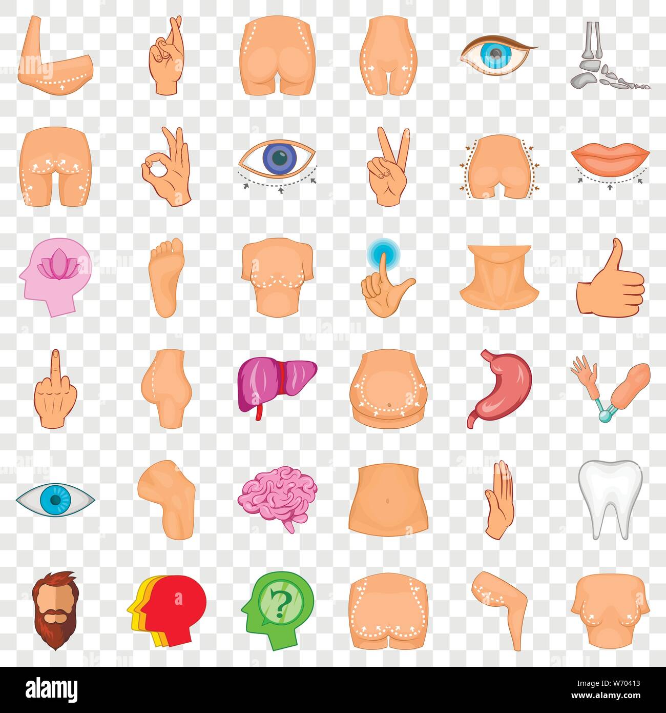 Vision icons set, cartoon style Stock Vector Image & Art - Alamy