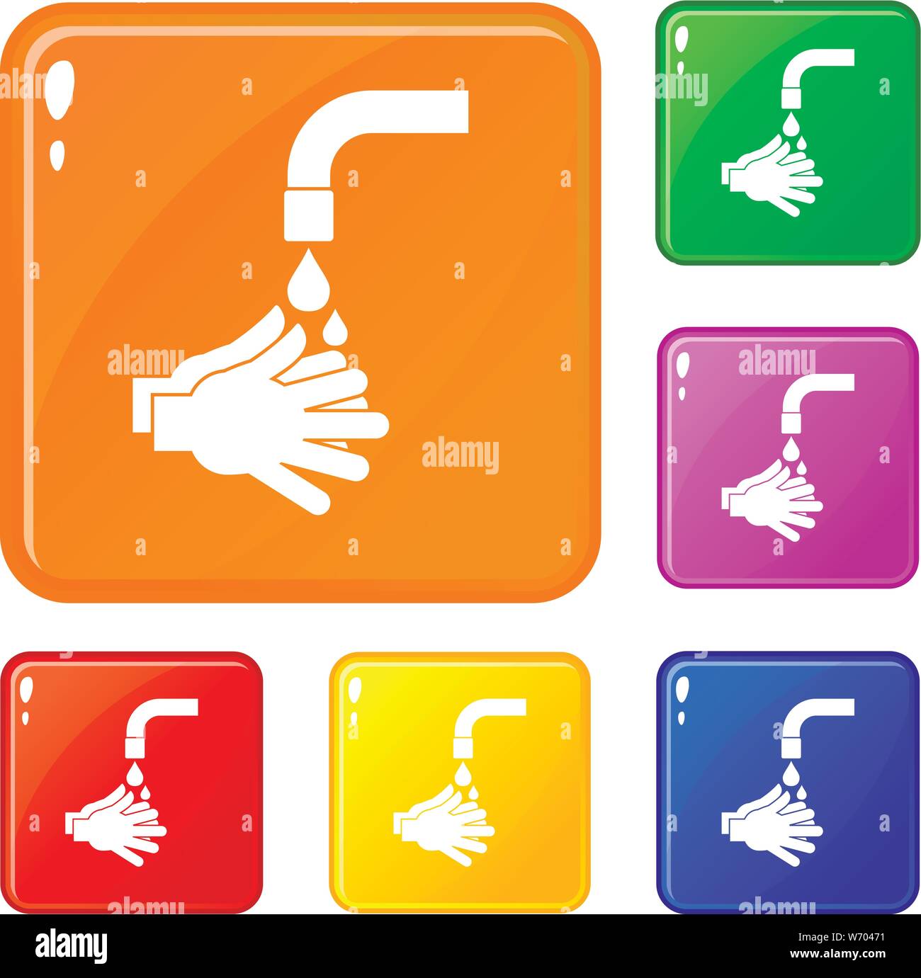 Cleaning hands icons set vector color Stock Vector Image & Art Alamy