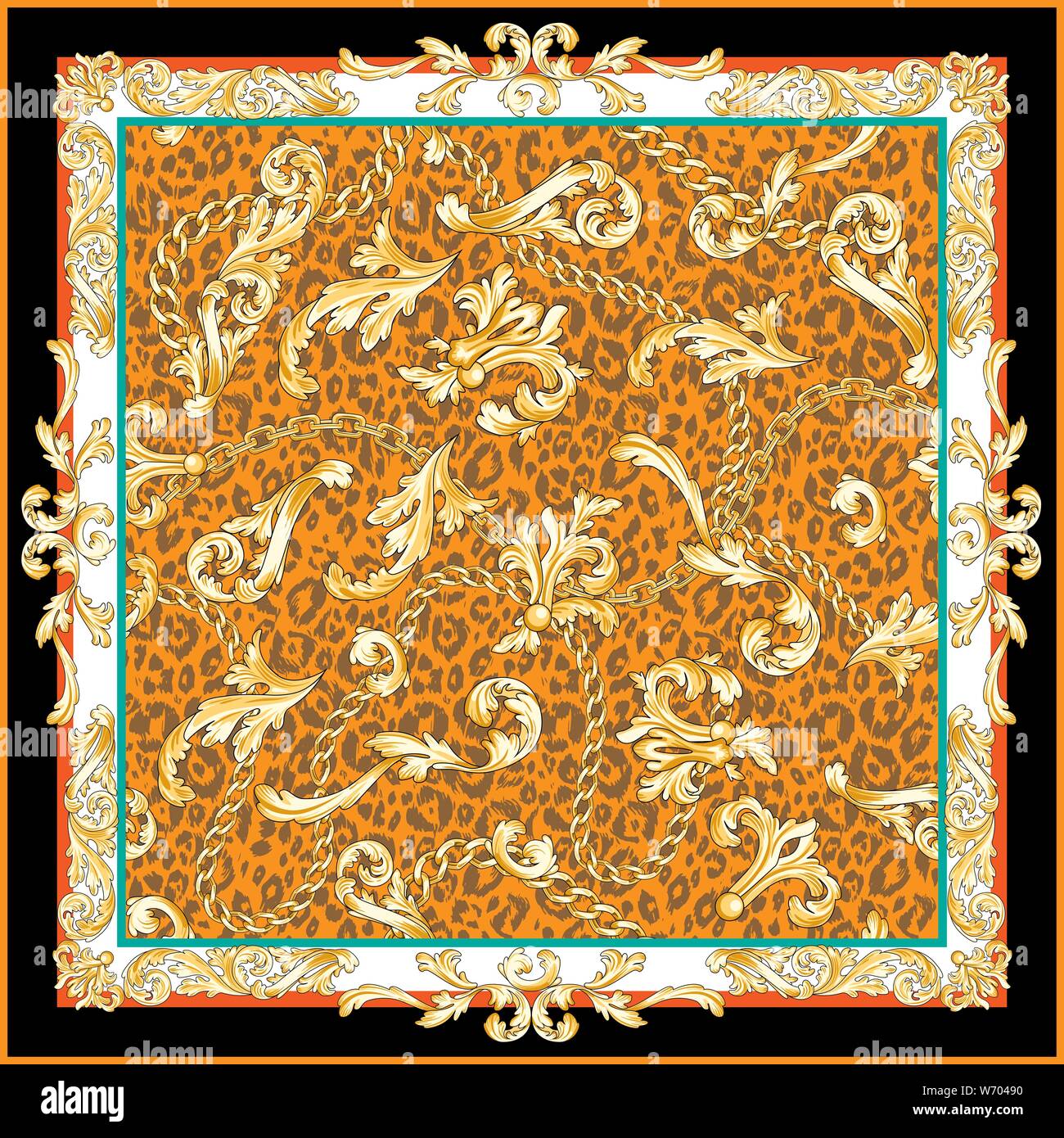 Scarf with golden Stock Vector Image & Art - Alamy