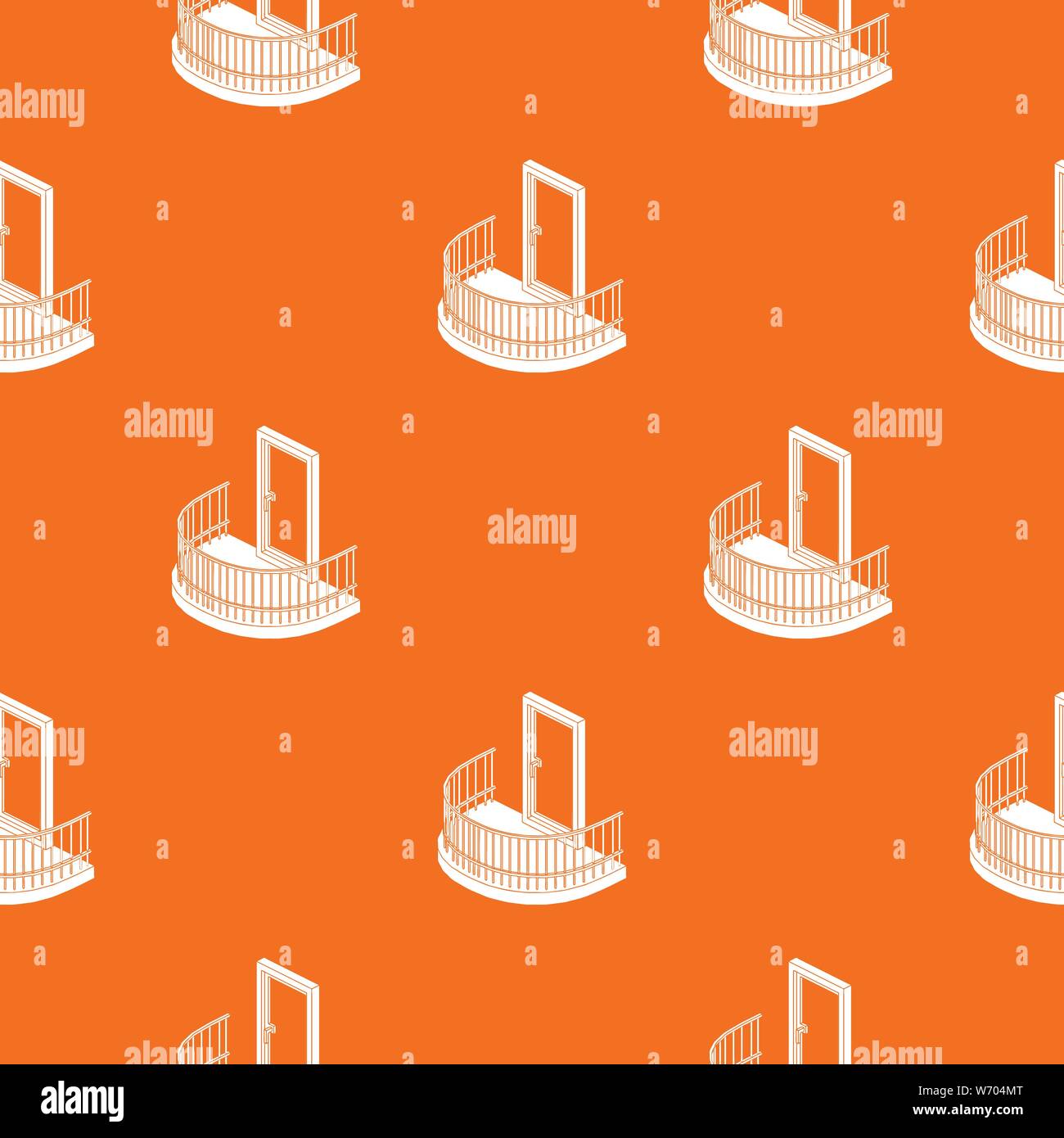 Balcony door pattern vector orange Stock Vector