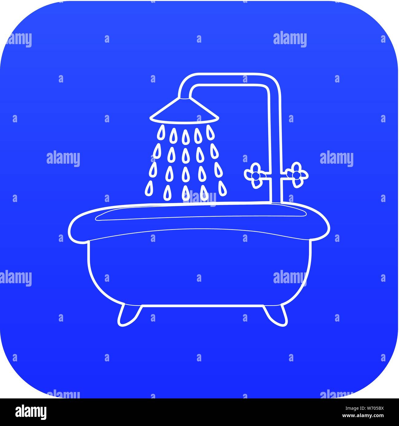 Bath with shower icon blue vector Stock Vector Image & Art - Alamy