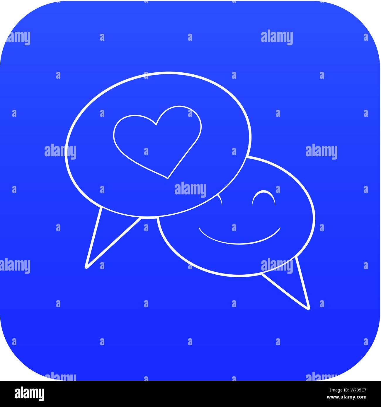 Speech bubble heart icon blue vector Stock Vector Image & Art - Alamy