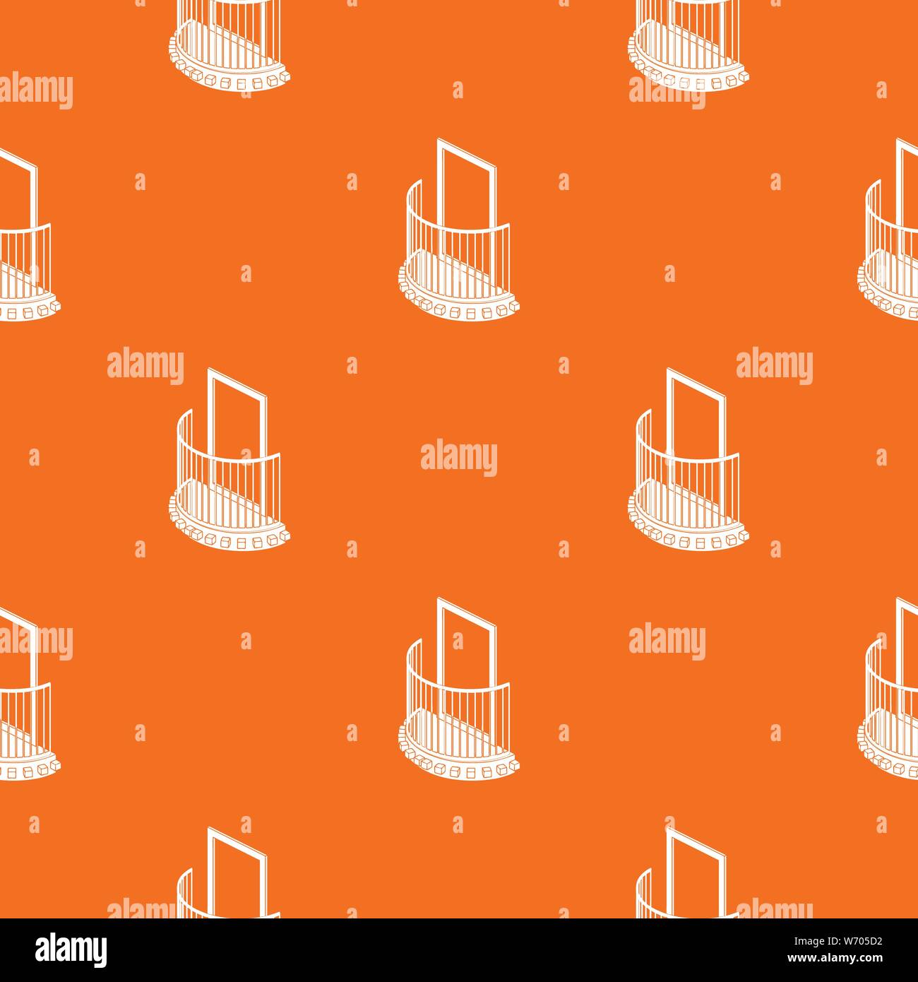 One door balcony pattern vector orange Stock Vector