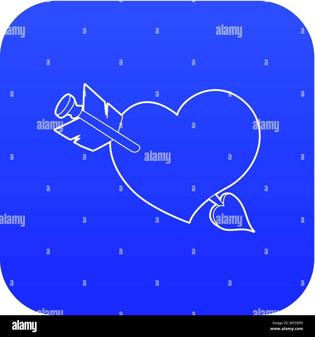 Heart with arrow icon blue vector Stock Vector Image & Art - Alamy