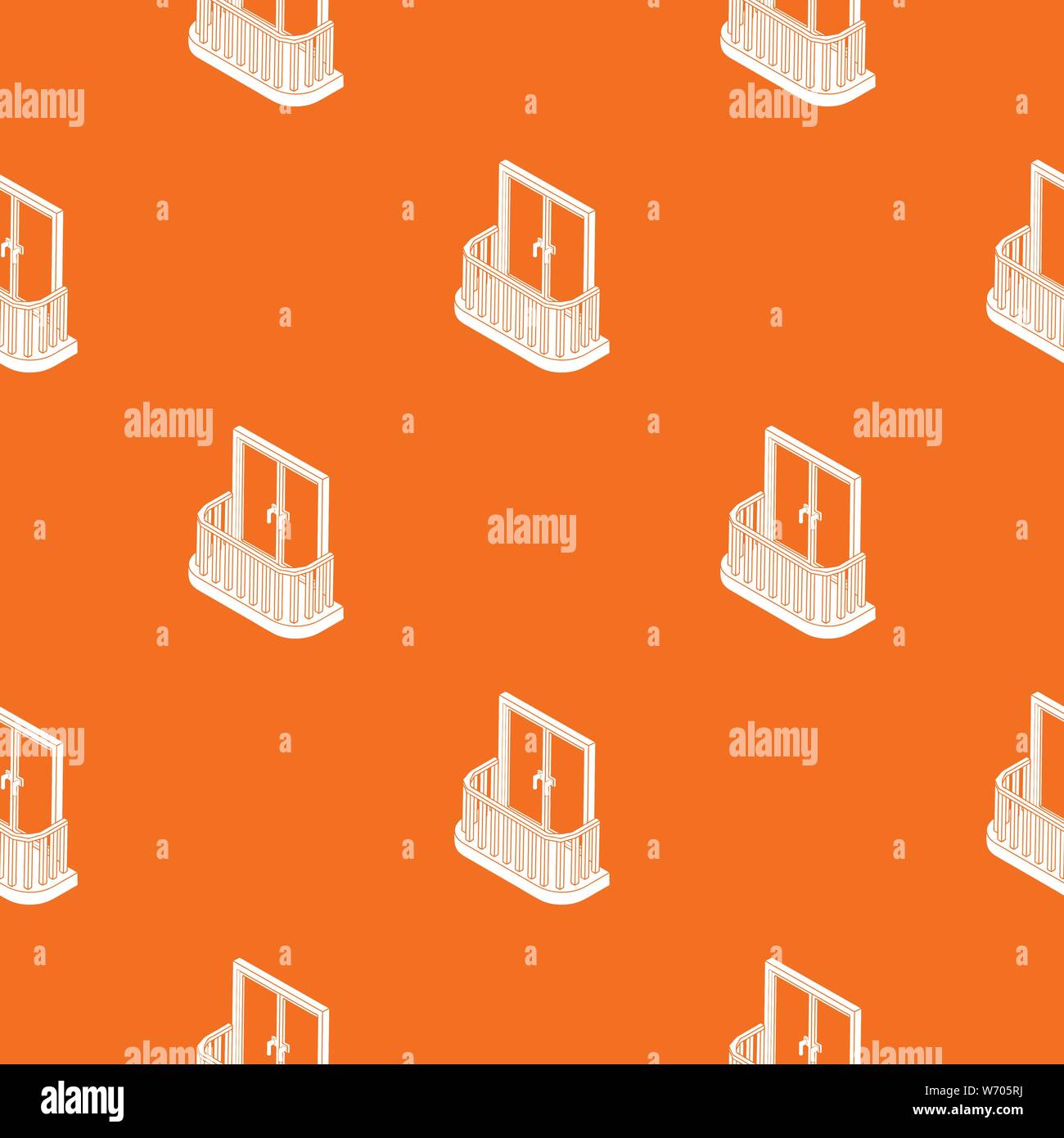 Modern balcony pattern vector orange Stock Vector