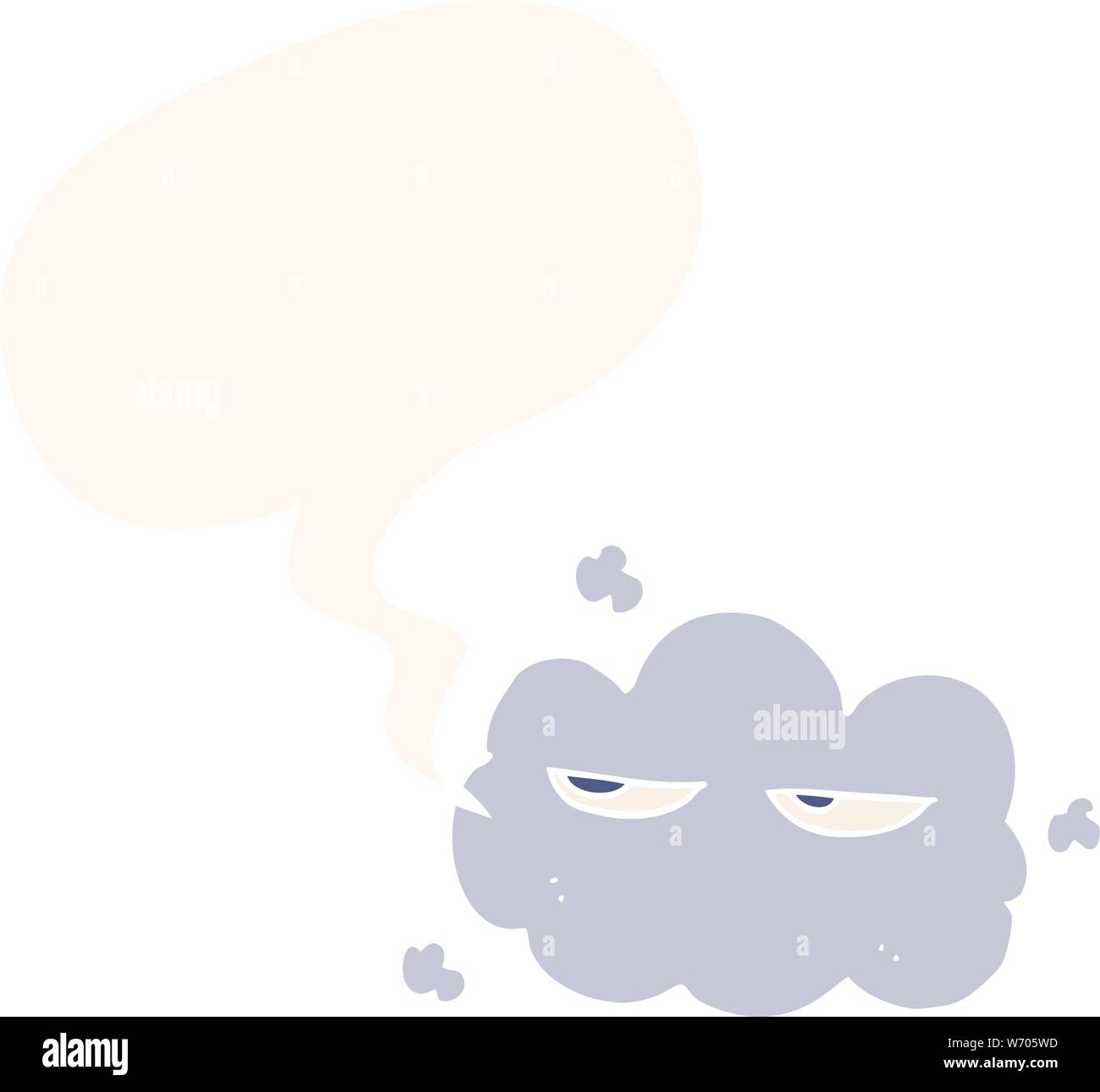 cute cartoon cloud with speech bubble in retro style Stock Vector Image ...