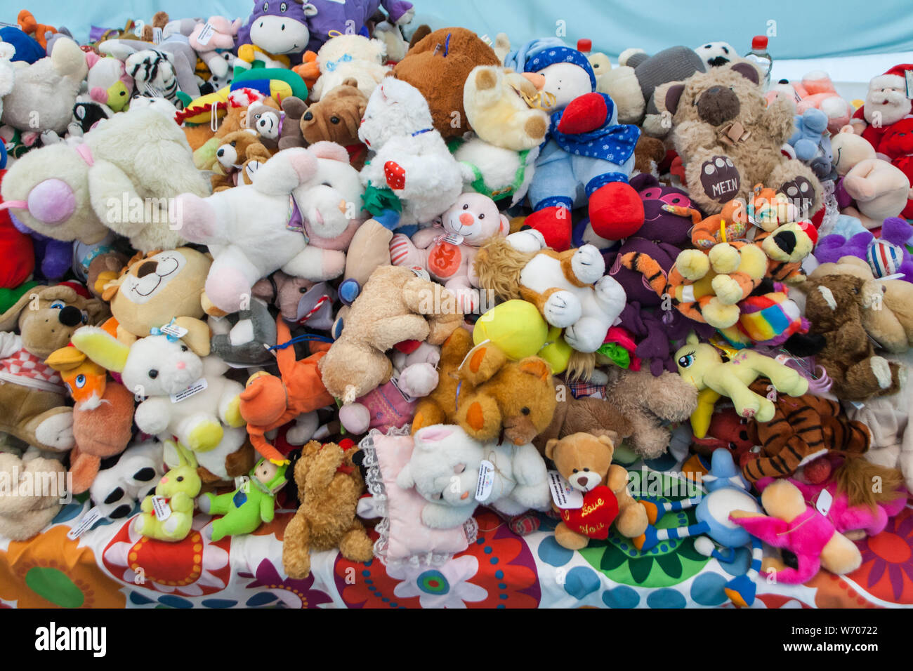 Different plush toys. Murid. Porcijunkulovo 2019 Stock Photo