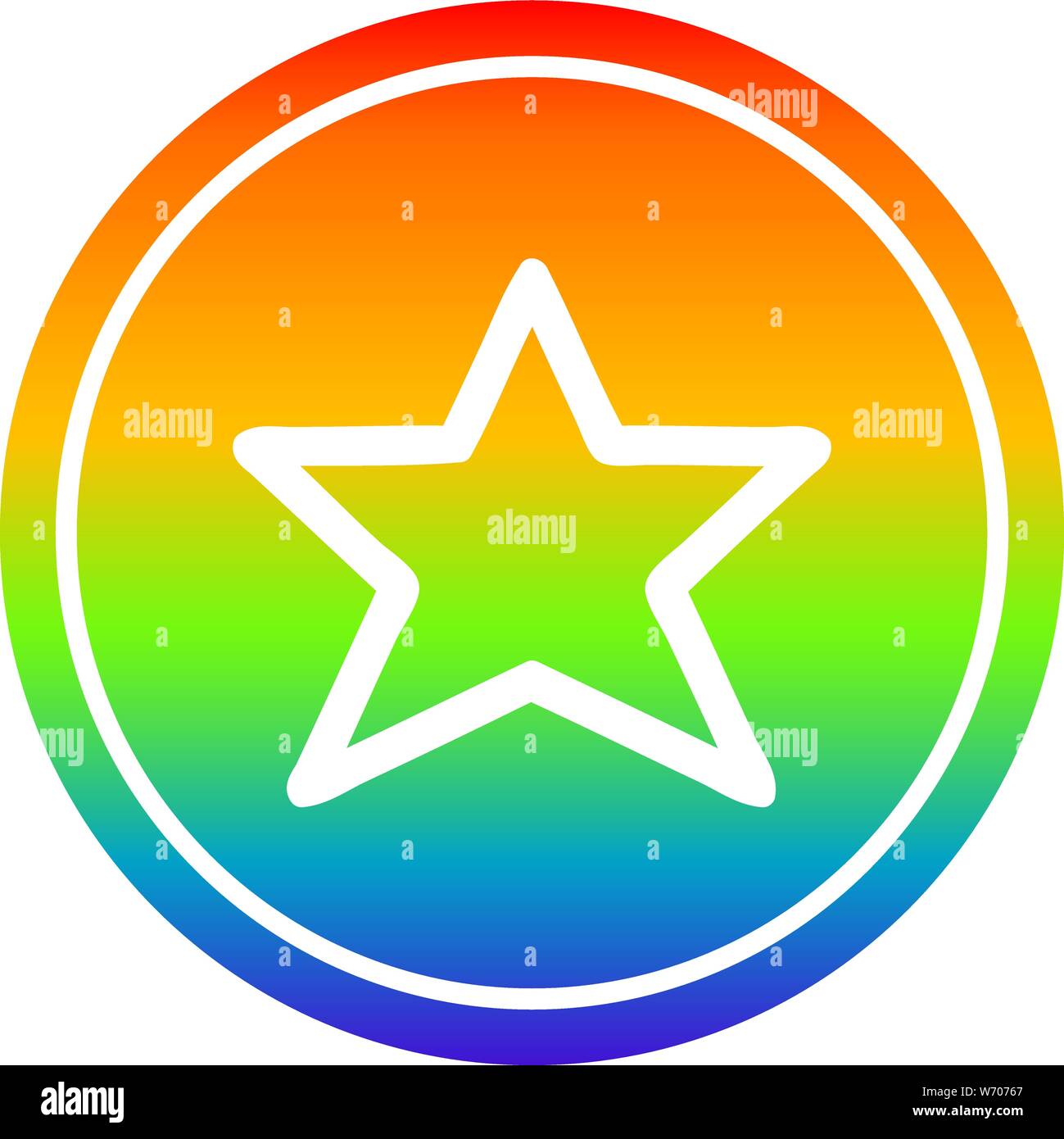 star shape circular icon with rainbow gradient finish Stock Vector ...