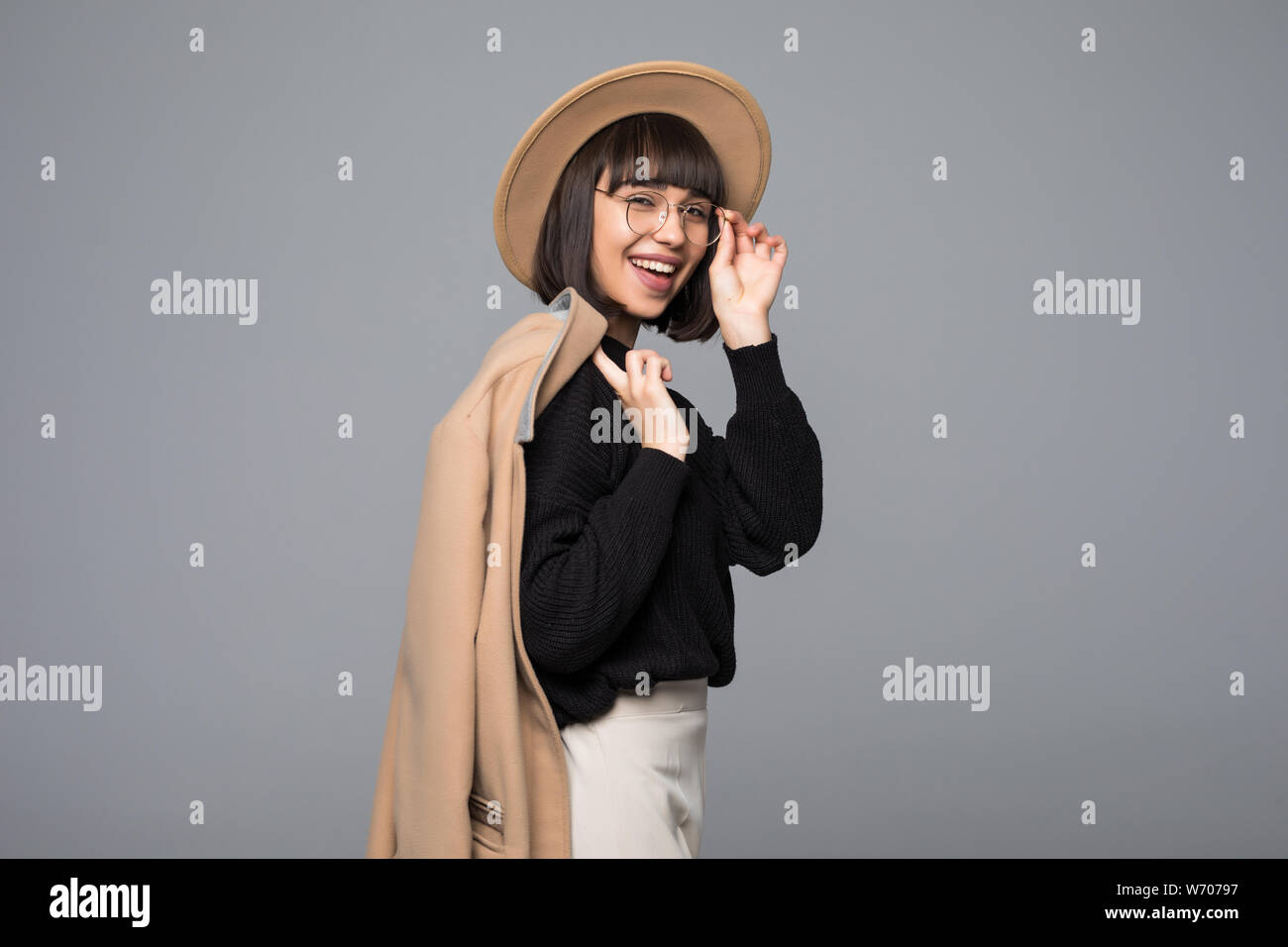 Girl Wearing Fake Glasses High Resolution Stock Photography and Images ...