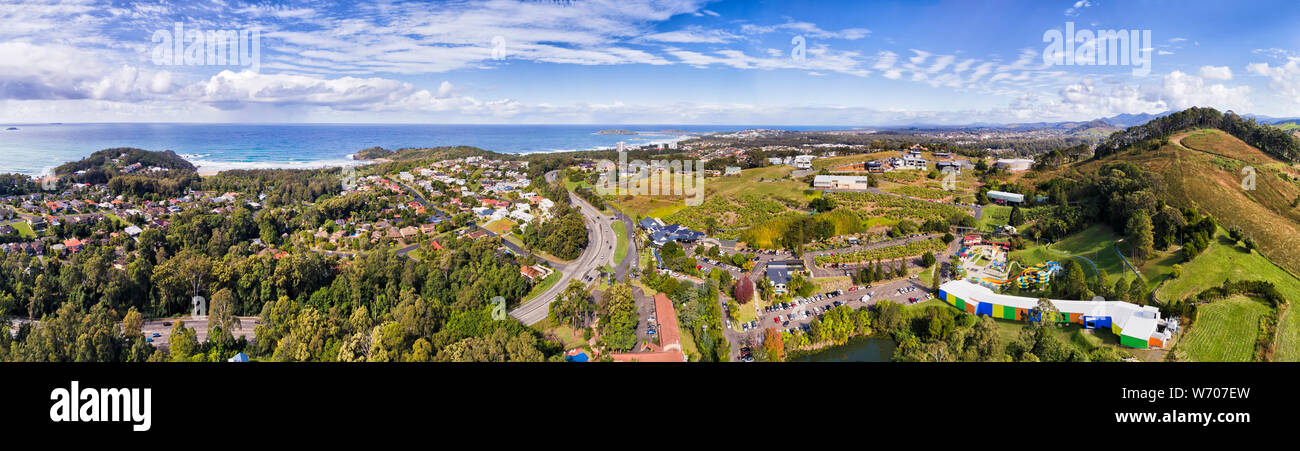Coffs Harbour regional town on Australian Mid North coast of NSW - the big banana town at the centre of banana palm farms and agriculture industry. Wi Stock Photo