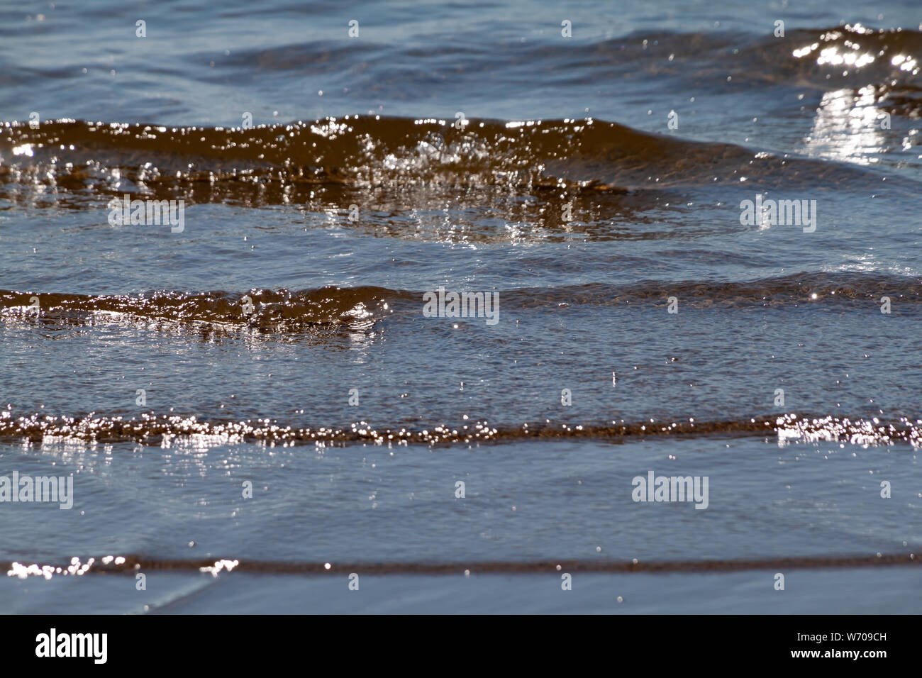 Summer waves at sea, Hailuoto island, North Ostrobothnia, Finland Stock Photo