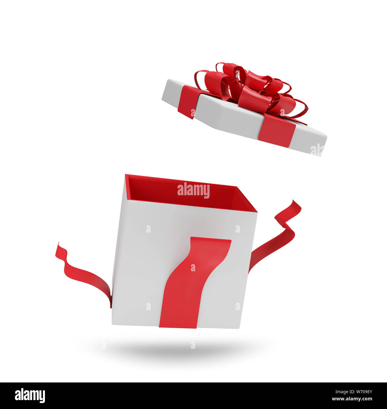 Open Surprise open surprise box for birthday or christmas isolated 3d-illustration ...
