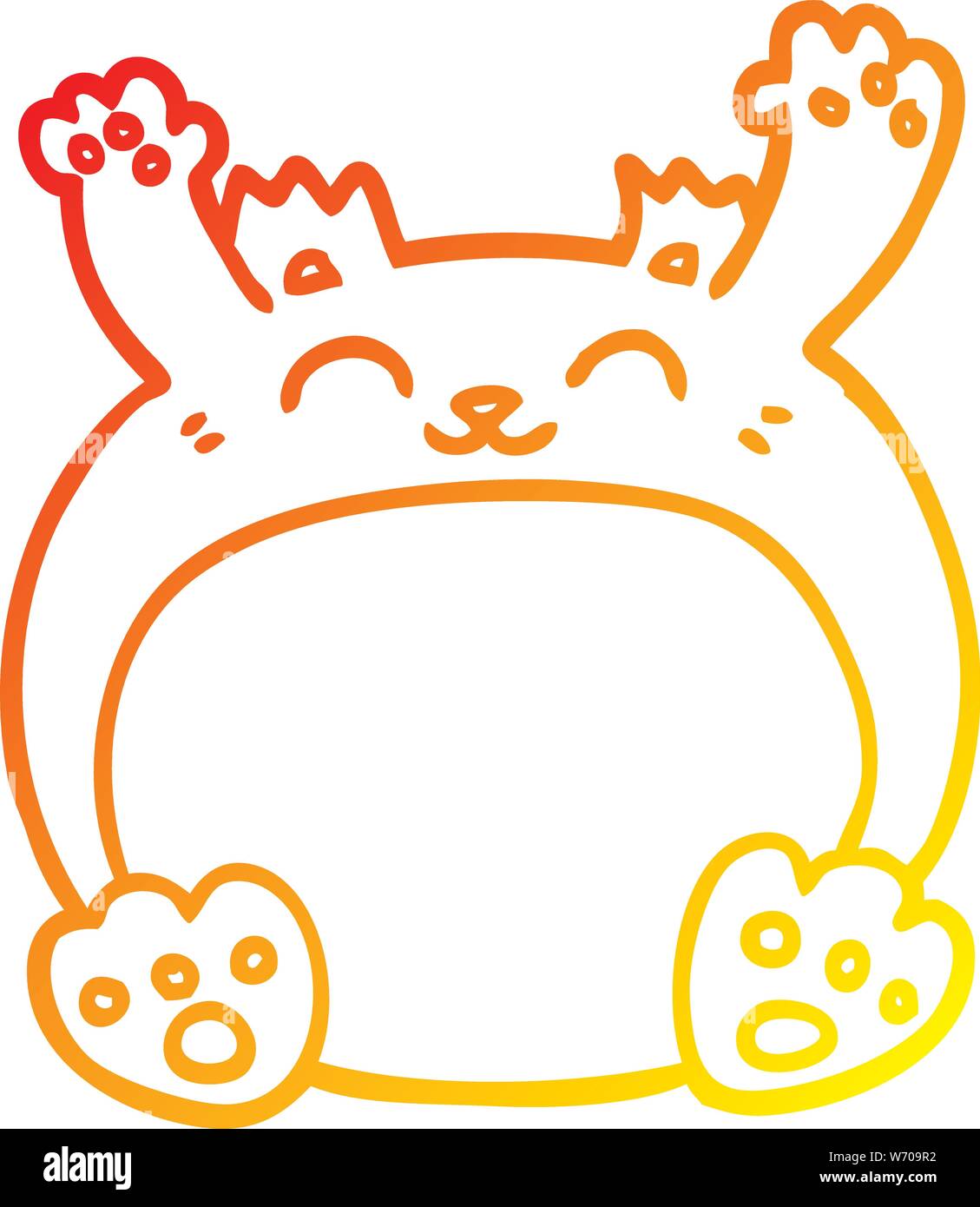 warm gradient line drawing of a cartoon bear Stock Vector Image & Art ...