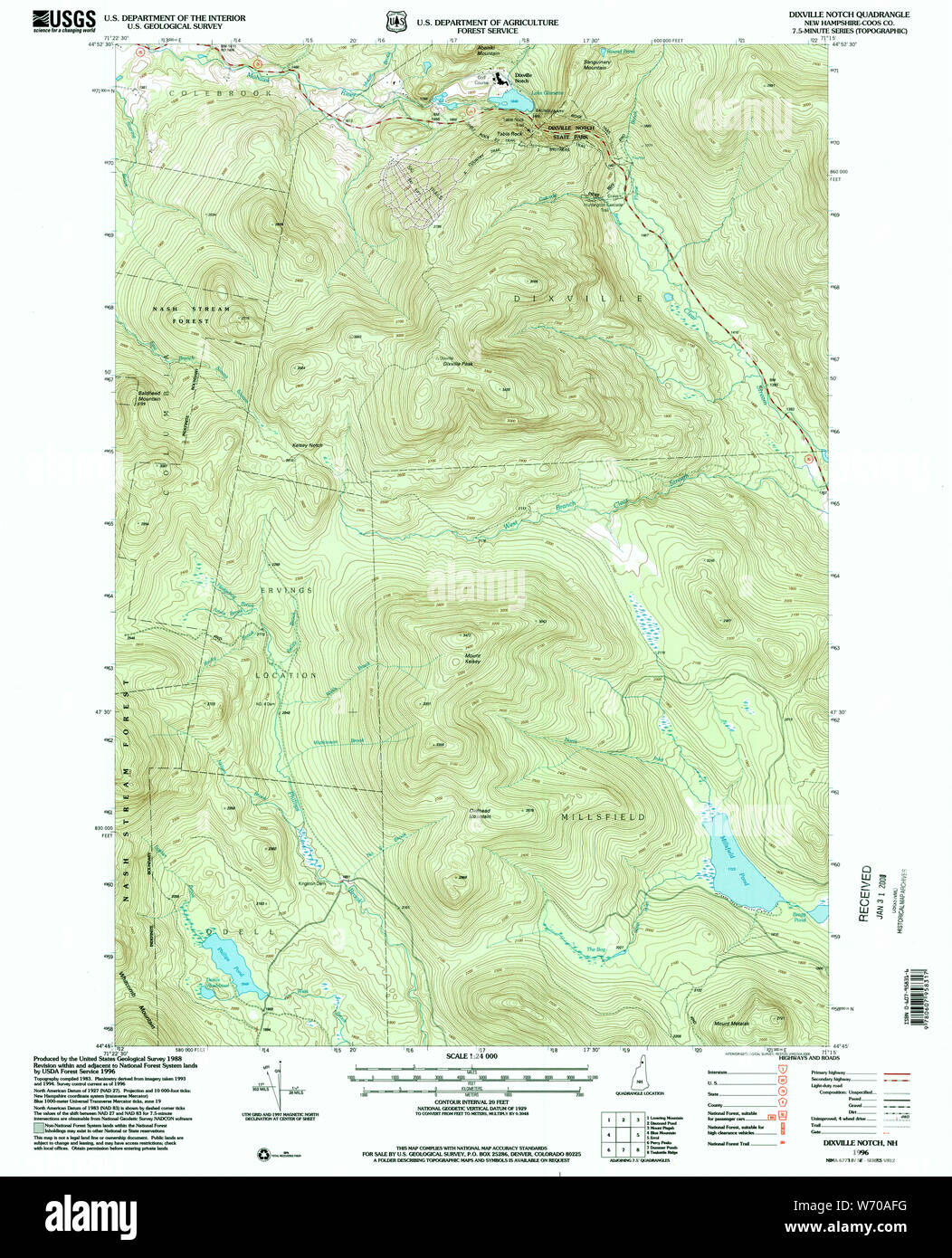 Dixville notch map hires stock photography and images Alamy