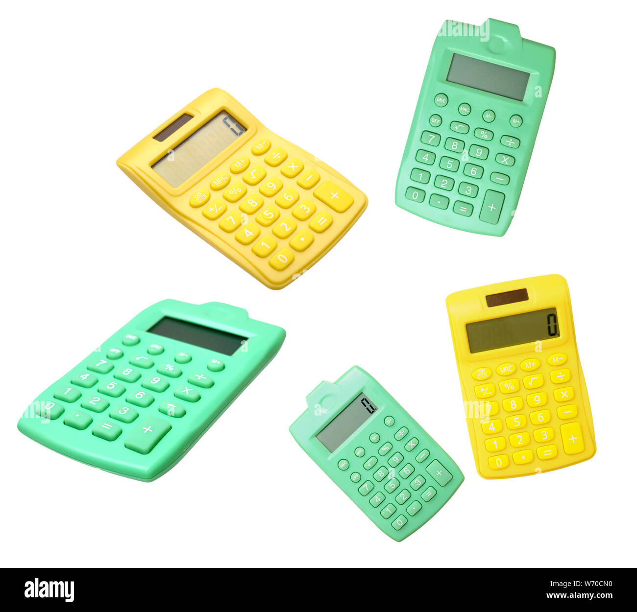 yellow calculator isolated on white background Stock Photo Alamy