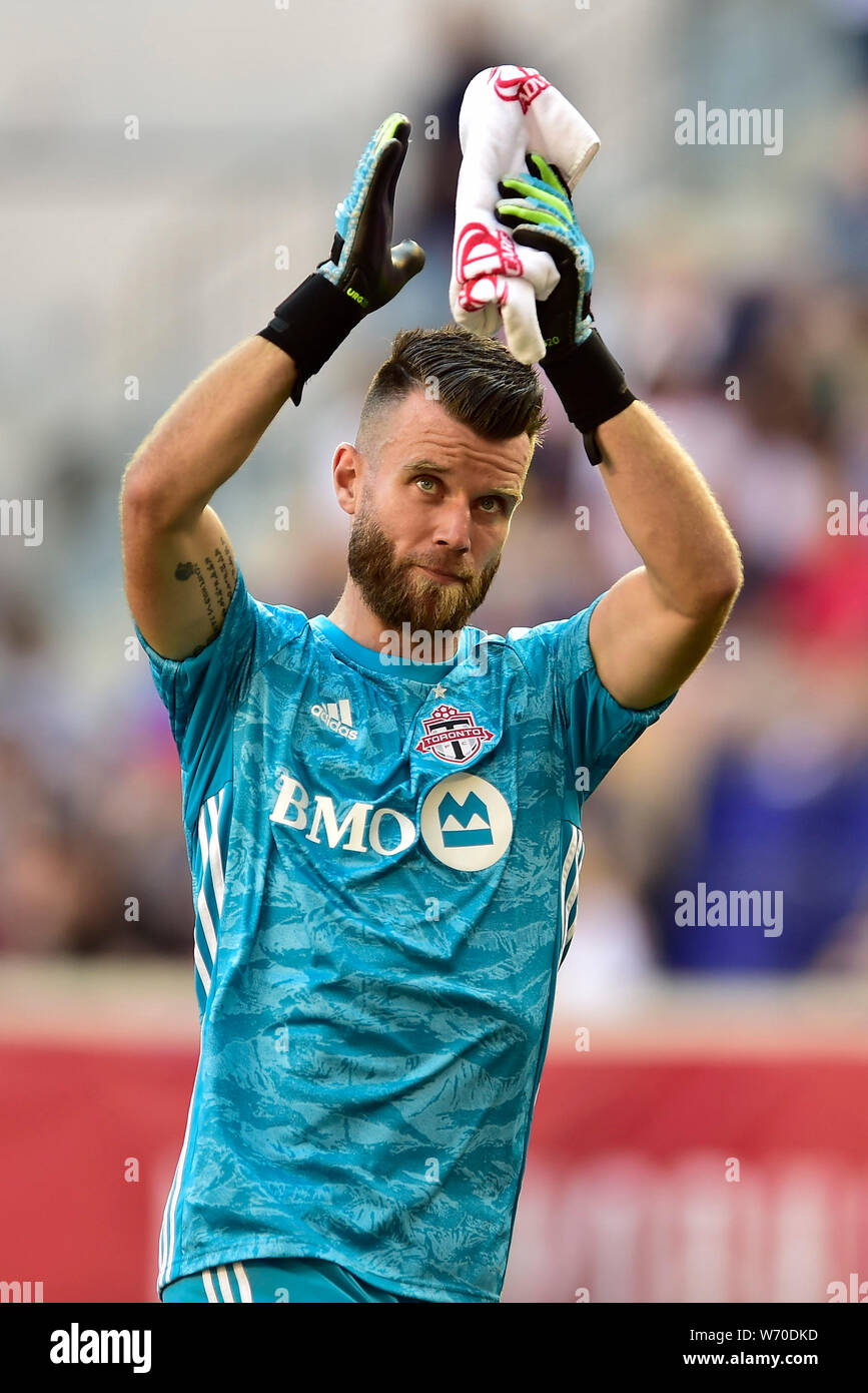 Toronto Fc Goalkeeper Jersey . Harrison New Jersey Usa 3rd Aug 2019 Toronto Fc Goalkeeper Quentin Westberg 16 Acknowledges The Away Supporters At Red Bull Arena In Harrison New Jersey New York Defeats Toronto 2 To 0