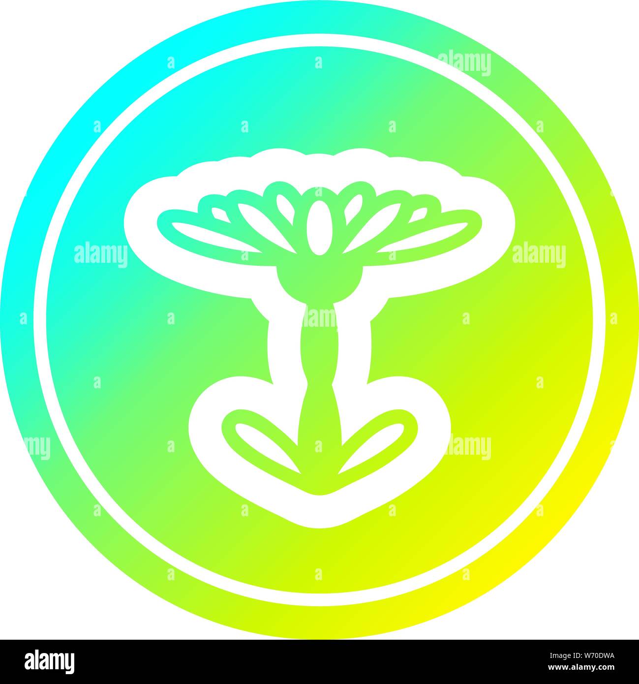 blooming flower circular icon with cool gradient finish Stock Vector ...