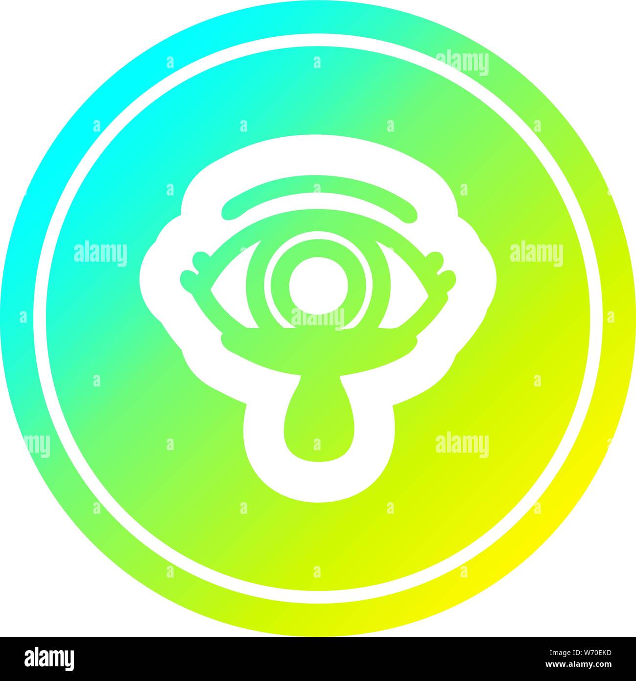 mystic eye crying blood circular icon with cool gradient finish Stock ...