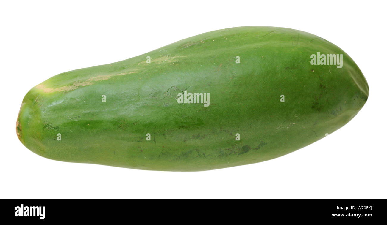 green papaya isolated on white background Stock Photo - Alamy