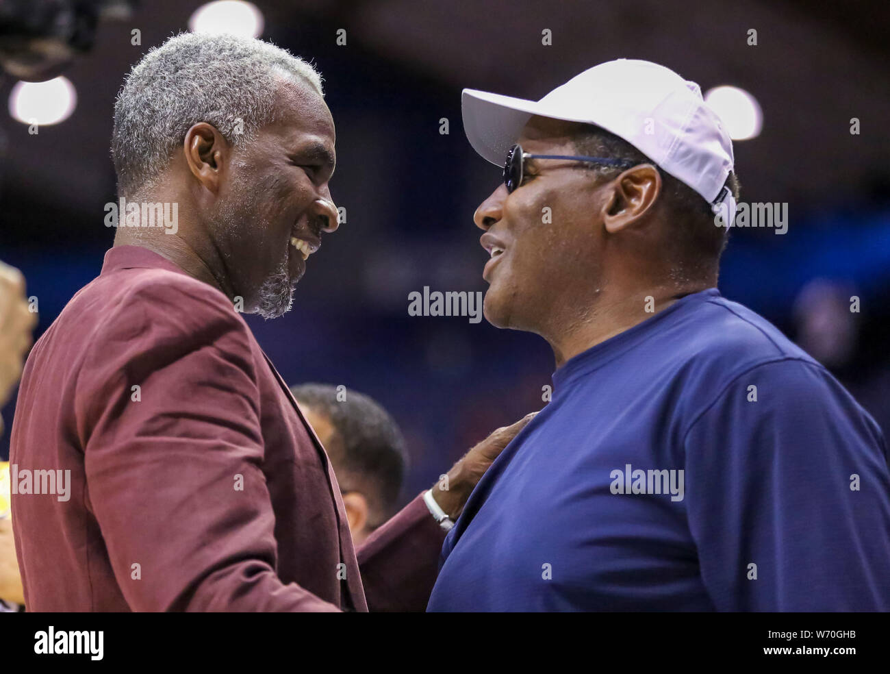 Saturday Aug 3 - Killer 3's head coach Charles Oakley greets former Bear  Richard Dent before the Big3 game between Killer 3's vs Bivouac at the  Allstate Arena in Rosemont, IL. Gary