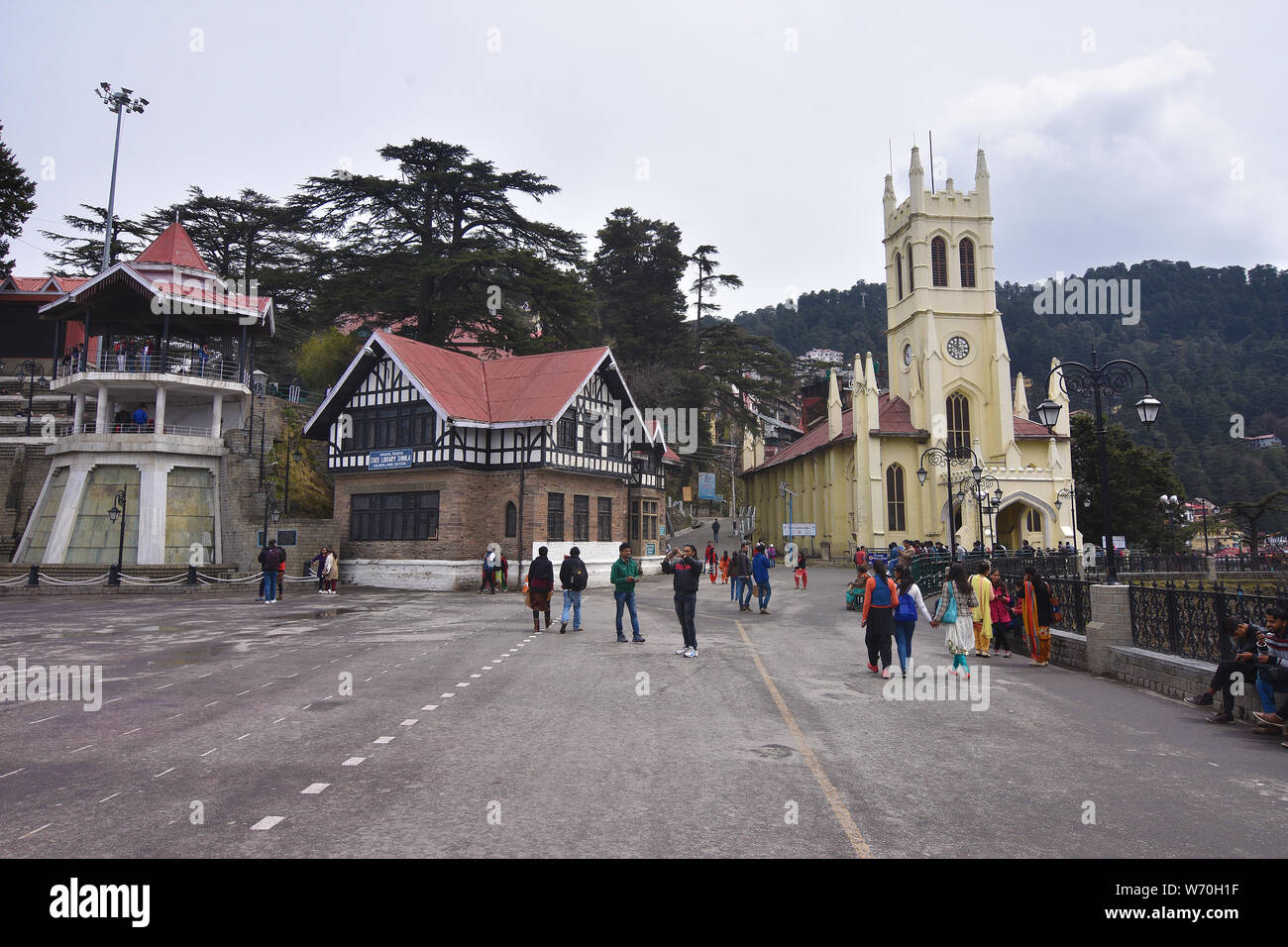 The Mall and Ridge, Shimla, Himachal Pradesh, India Stock Photo