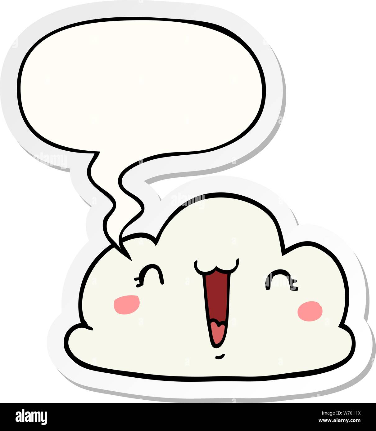 cartoon cloud with speech bubble sticker Stock Vector Image & Art - Alamy