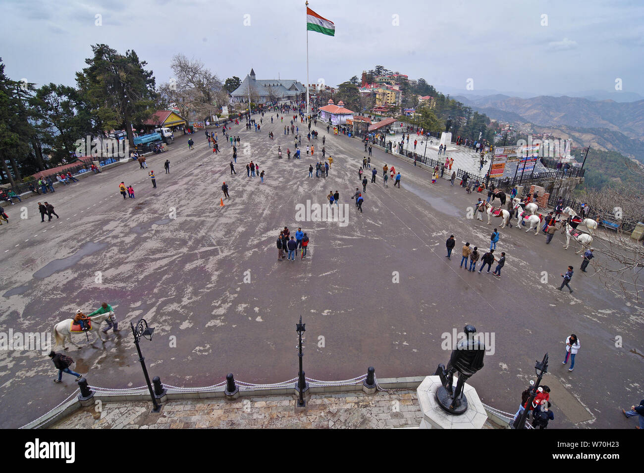 The Mall and Ridge, Shimla, Himachal Pradesh, India Stock Photo
