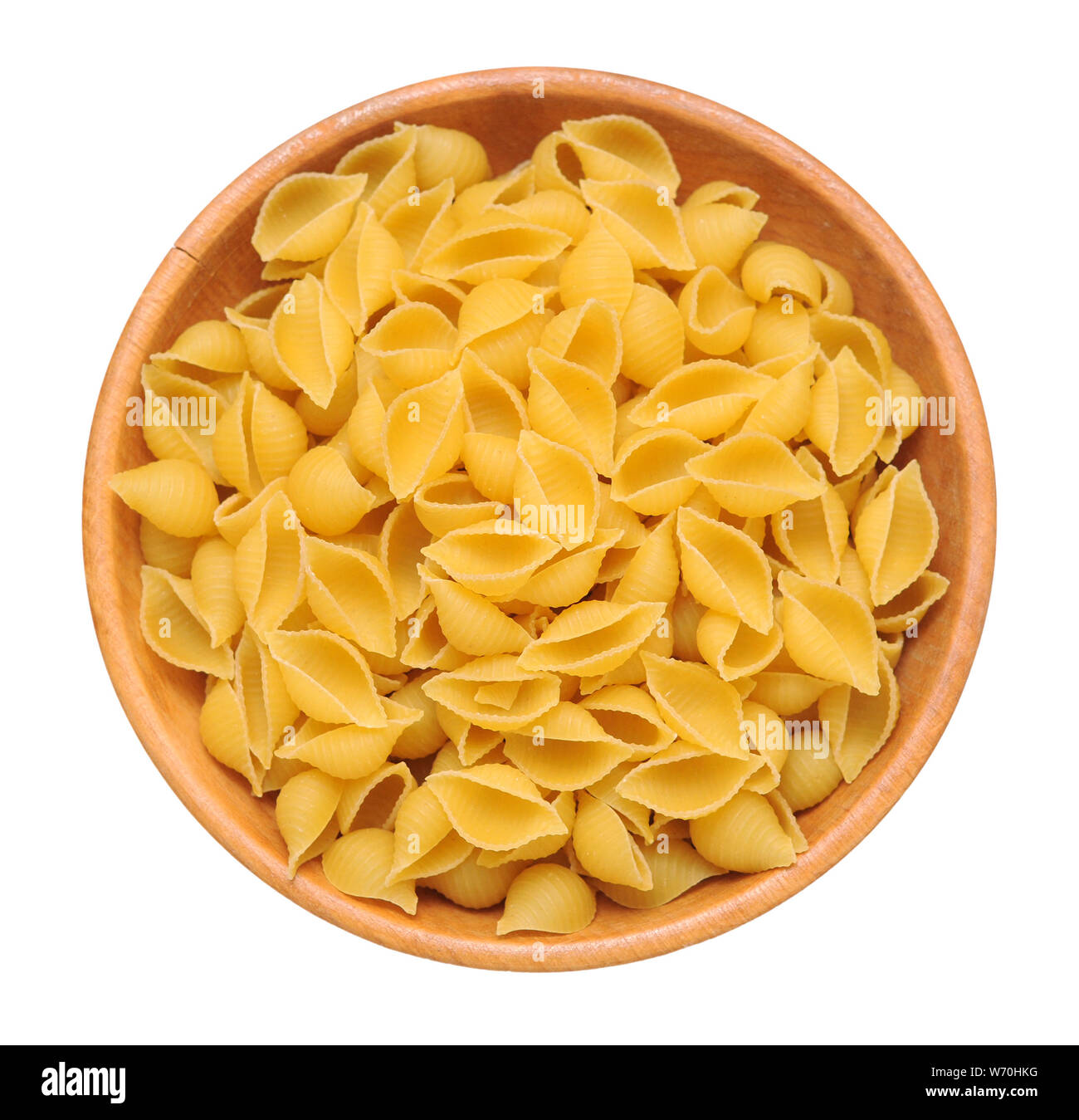 Download Conchiglie Seashell Shape Pasta In Wooden Bowl Isolated On White Background Stock Photo Alamy PSD Mockup Templates