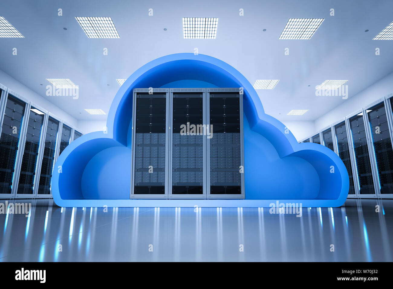 Cloud computing technology with 3d rendering server with cloud Stock ...