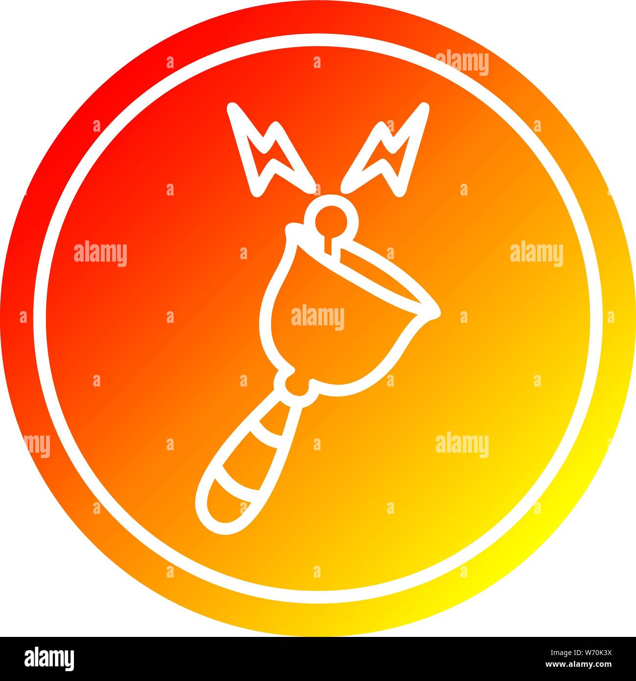 ringing bell circular icon with warm gradient finish Stock Vector Image ...