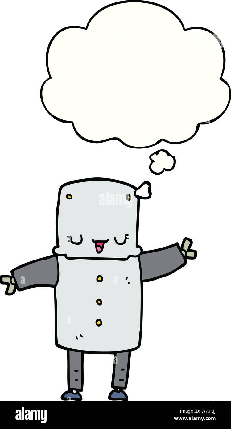 cartoon robot with thought bubble Stock Vector Image & Art - Alamy